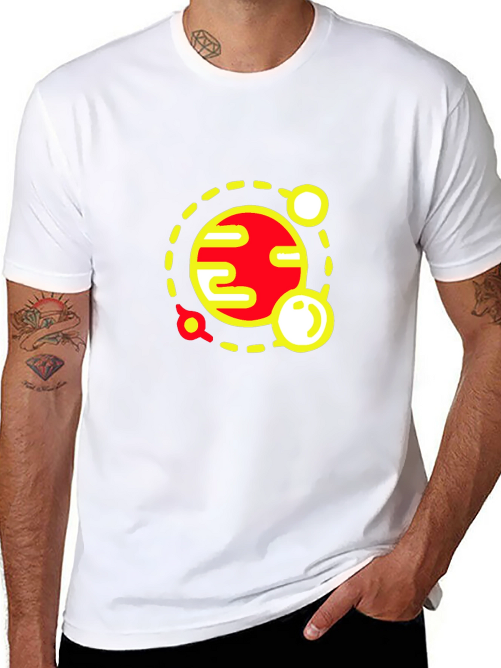 Planet Graphic Tee - Stylish Space Design Black T-Shirt