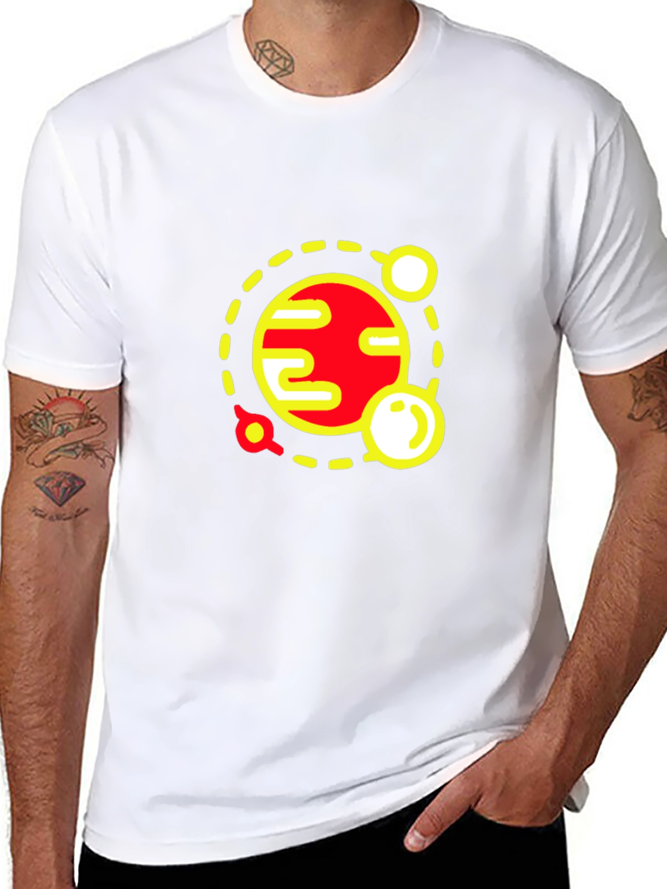 Planet Graphic Tee - Stylish Space Design Black T-Shirt