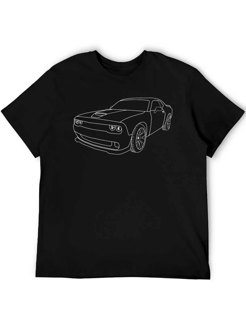 Cool Car Outline Graphic T-Shirt - Black