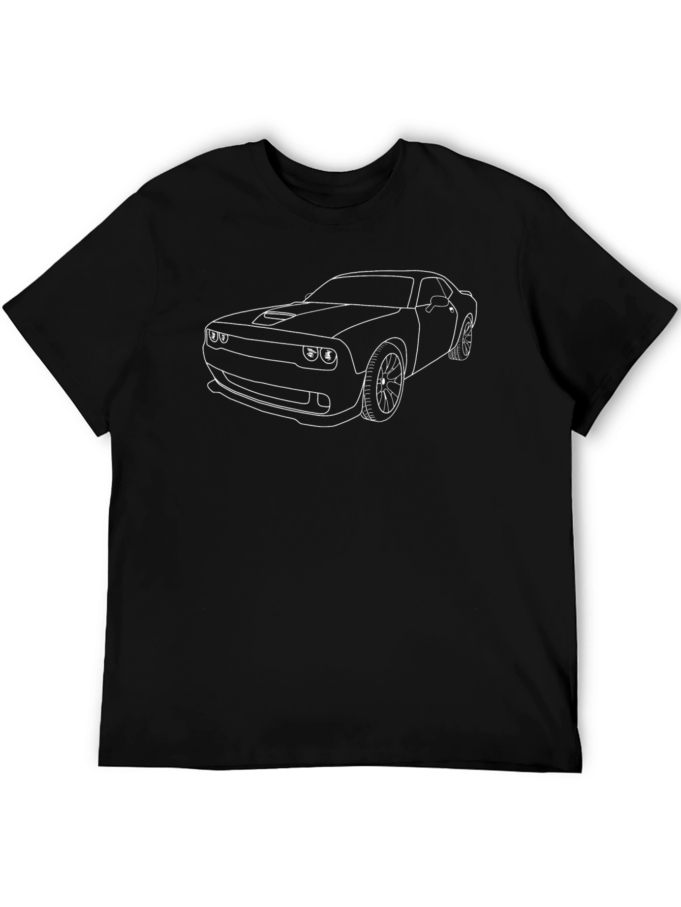 Cool Car Outline Graphic T-Shirt - Black