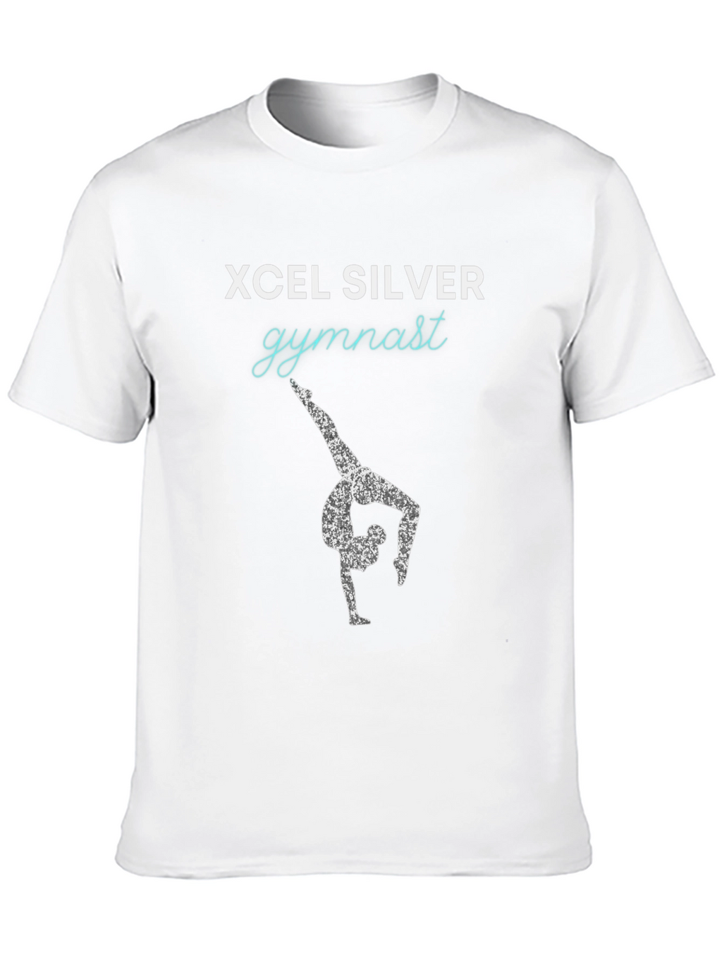 Xcel Silver Gymnast Tee - Black Cotton