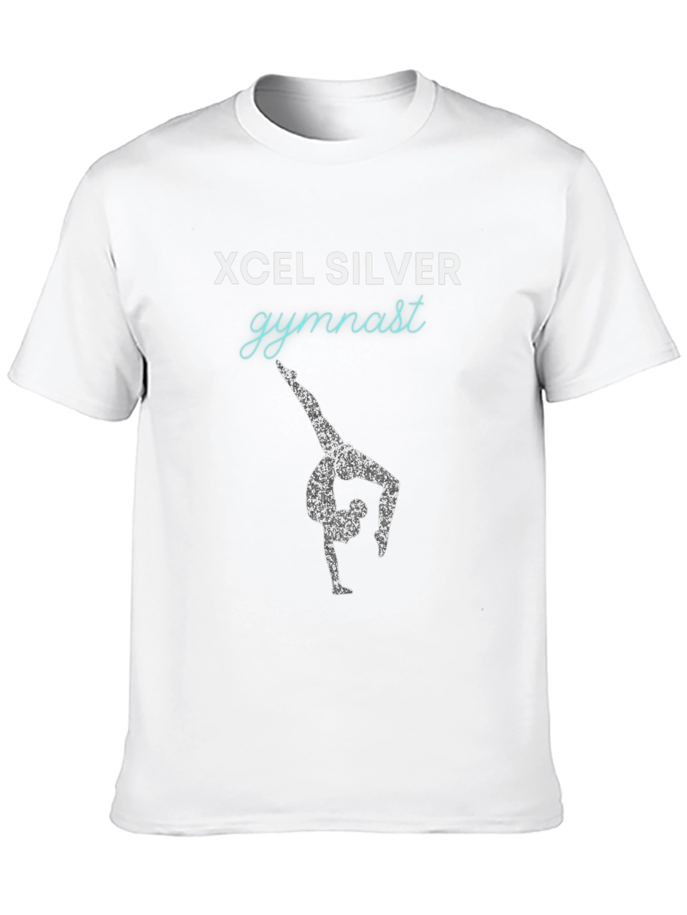 Xcel Silver Gymnast Tee - Black Cotton