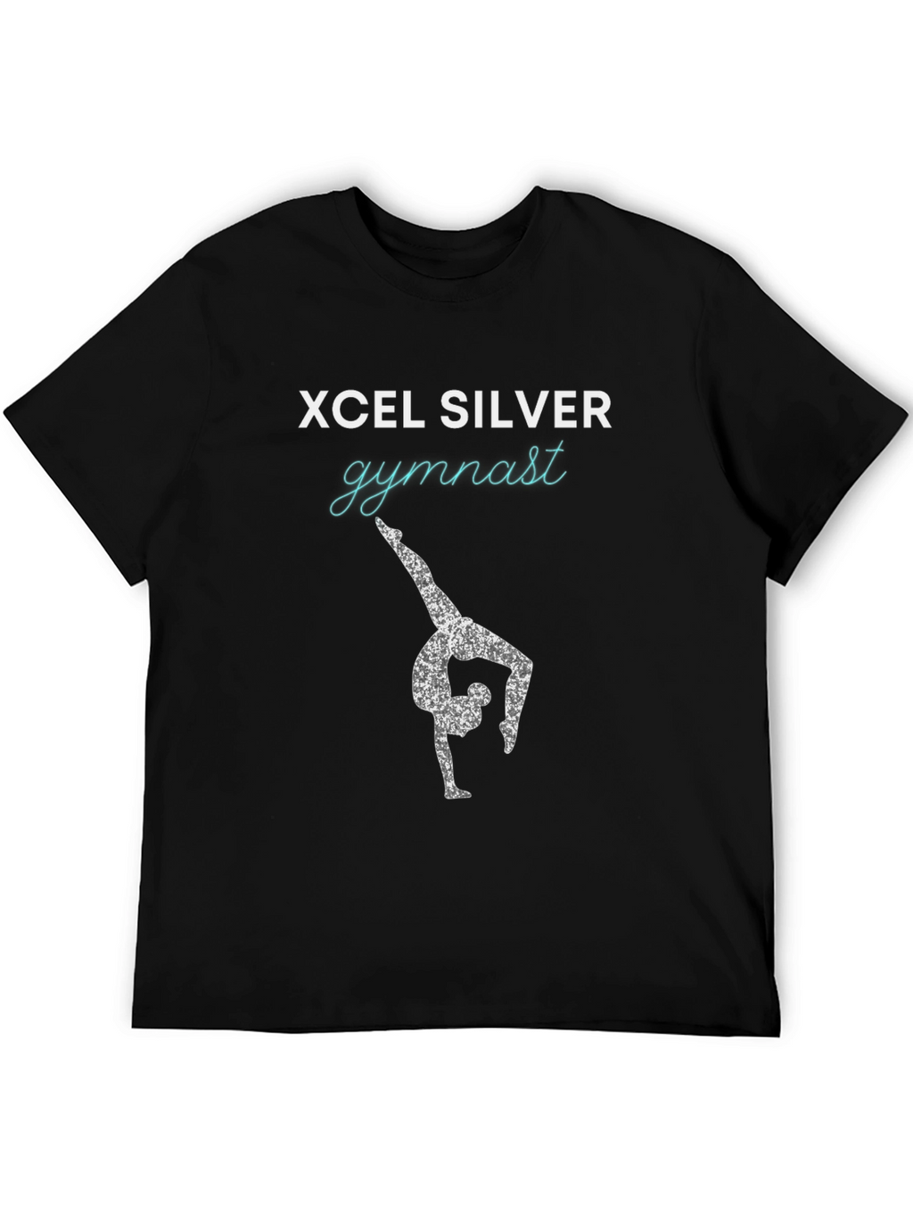 Xcel Silver Gymnast Tee - Black Cotton