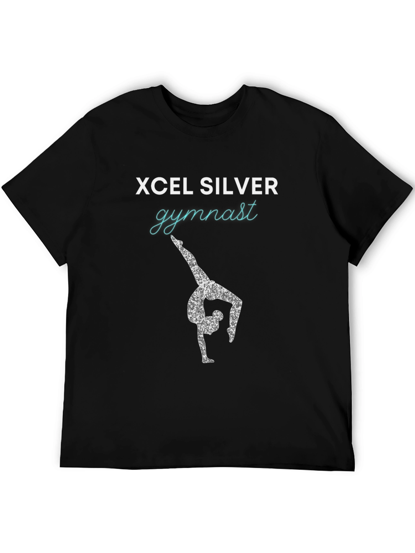 Xcel Silver Gymnast Tee - Black Cotton