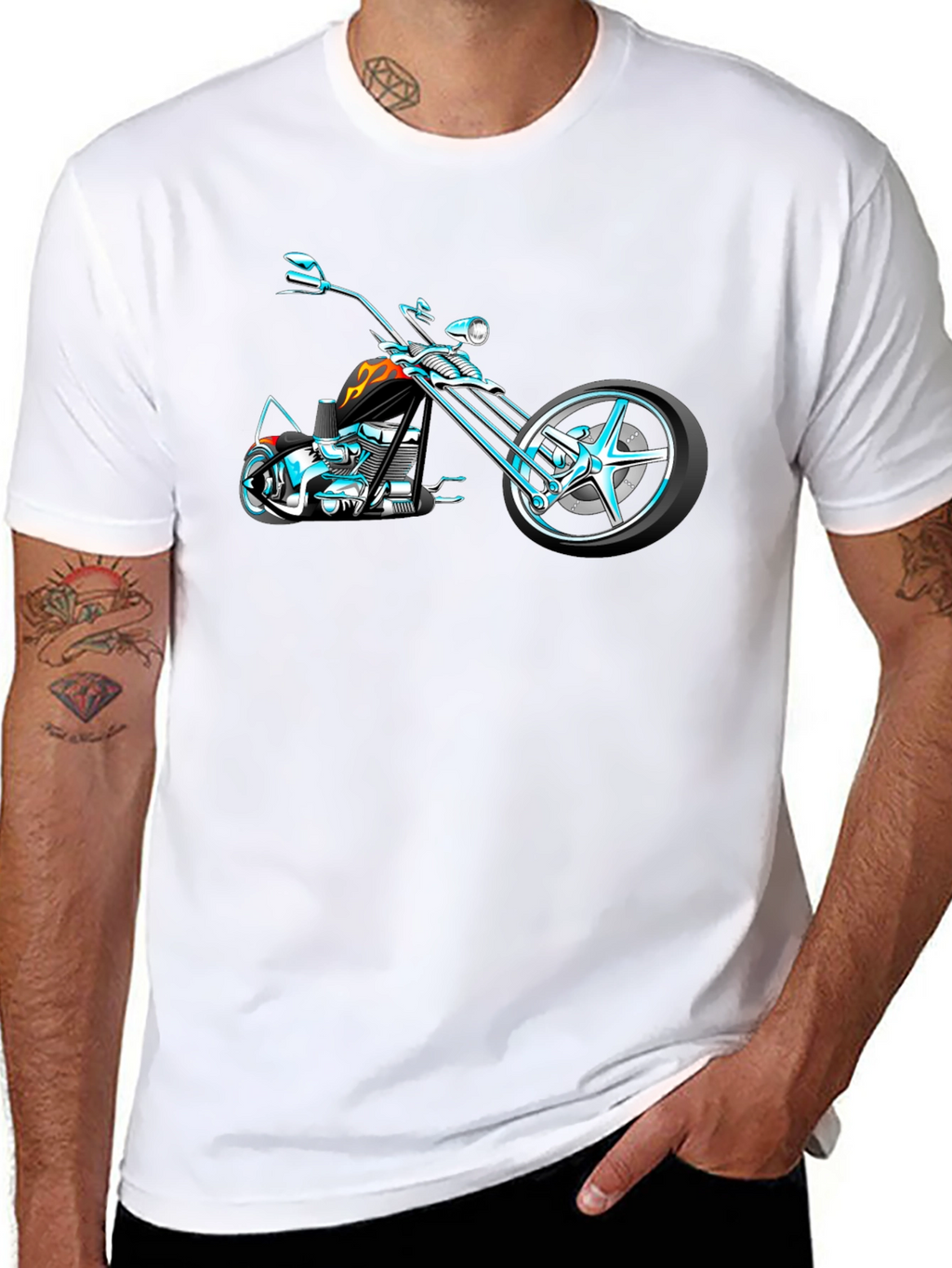 Cool Motorcycle Graphic T-Shirt - Black