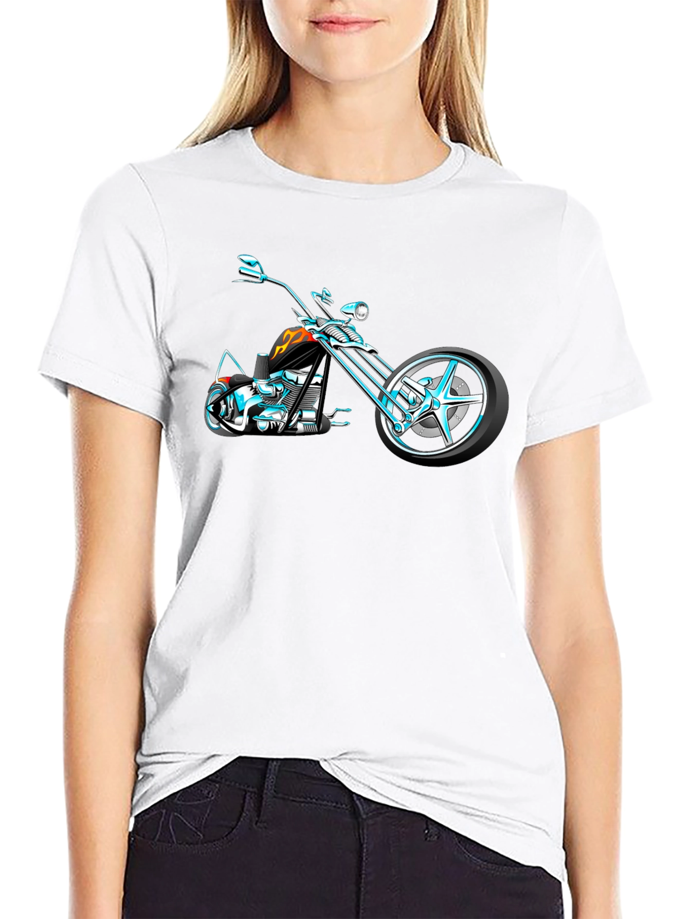 Cool Motorcycle Graphic T-Shirt - Black