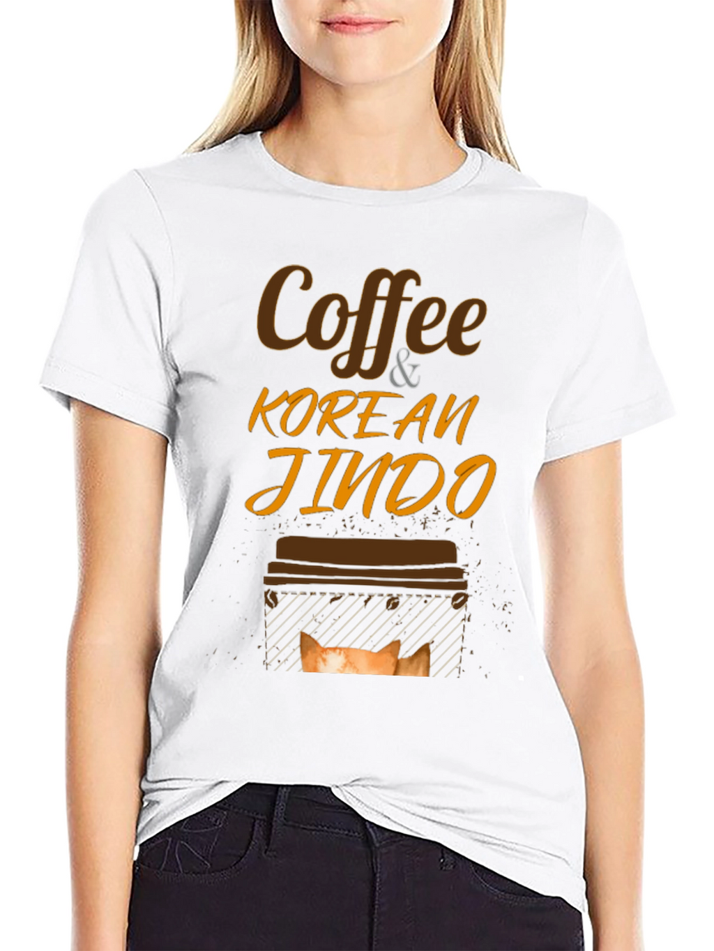 Coffee & Korean Jindo Dog T-Shirt