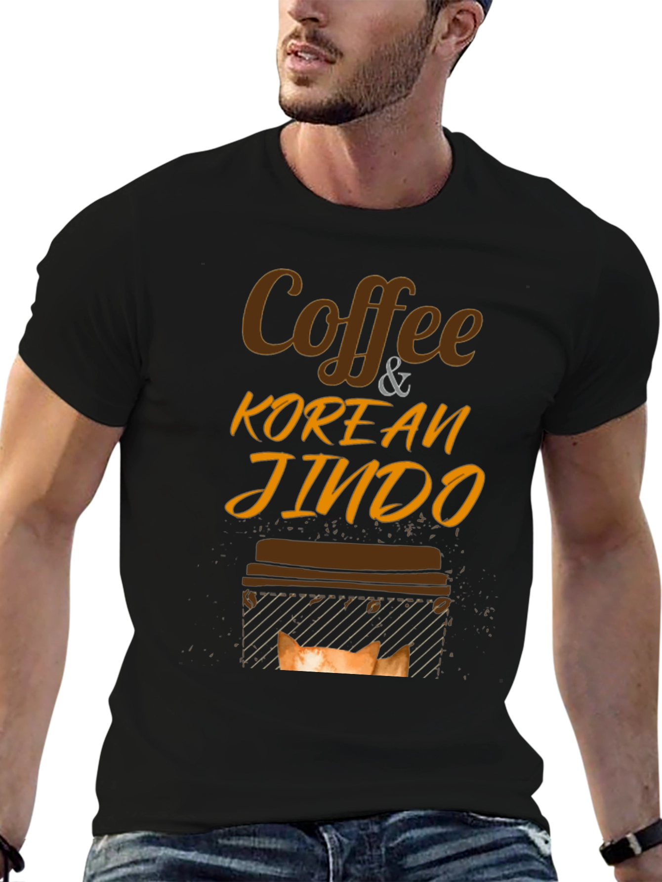 Coffee & Korean Jindo Dog T-Shirt