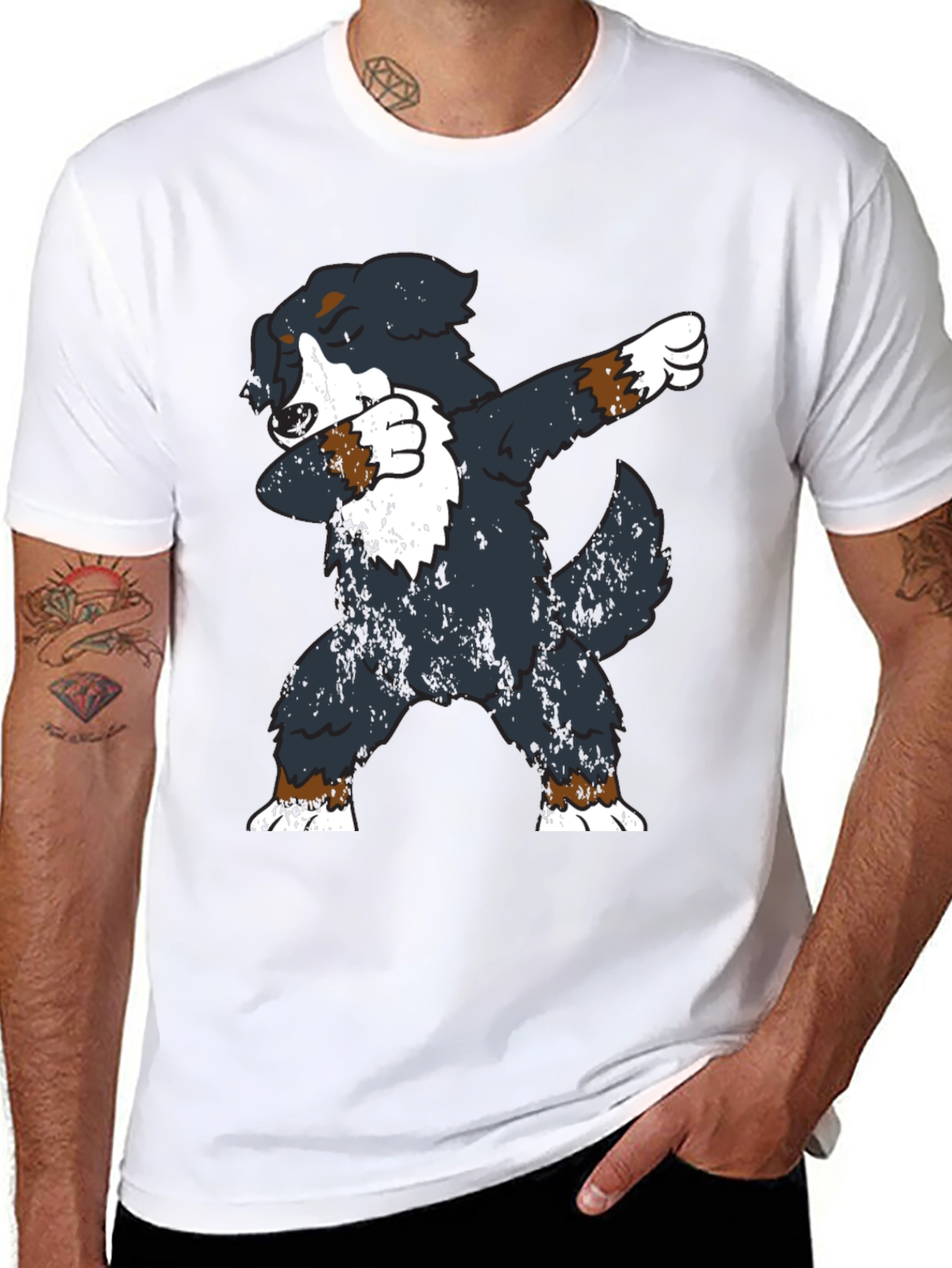 Dabbing Dog Graphic Tee - Trendy Casual Wear