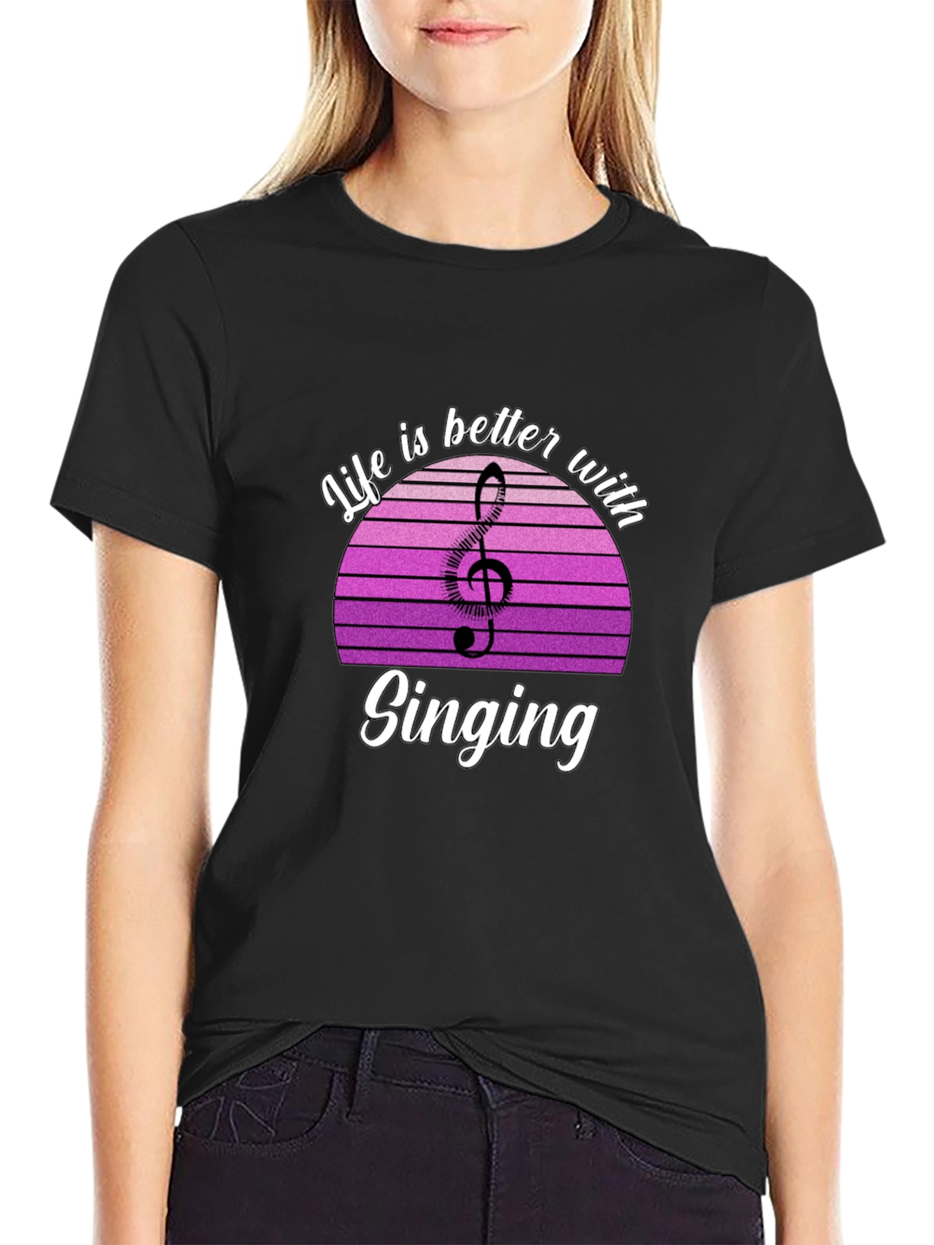 Life is Better with Singing T-Shirt - Music Lover Tee