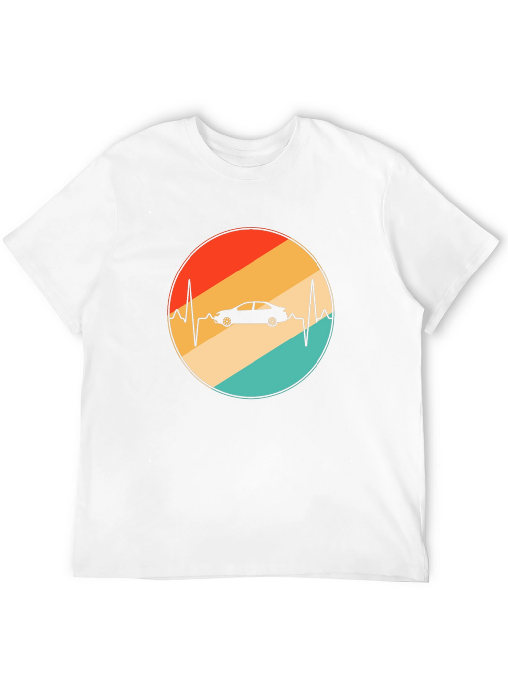 Car Heartbeat Retro T-Shirt - Black