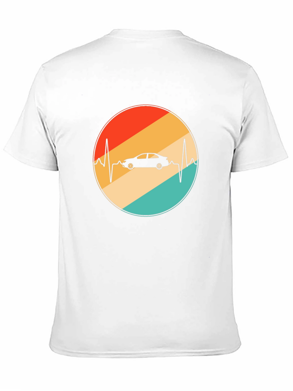 Car Heartbeat Retro T-Shirt - Black