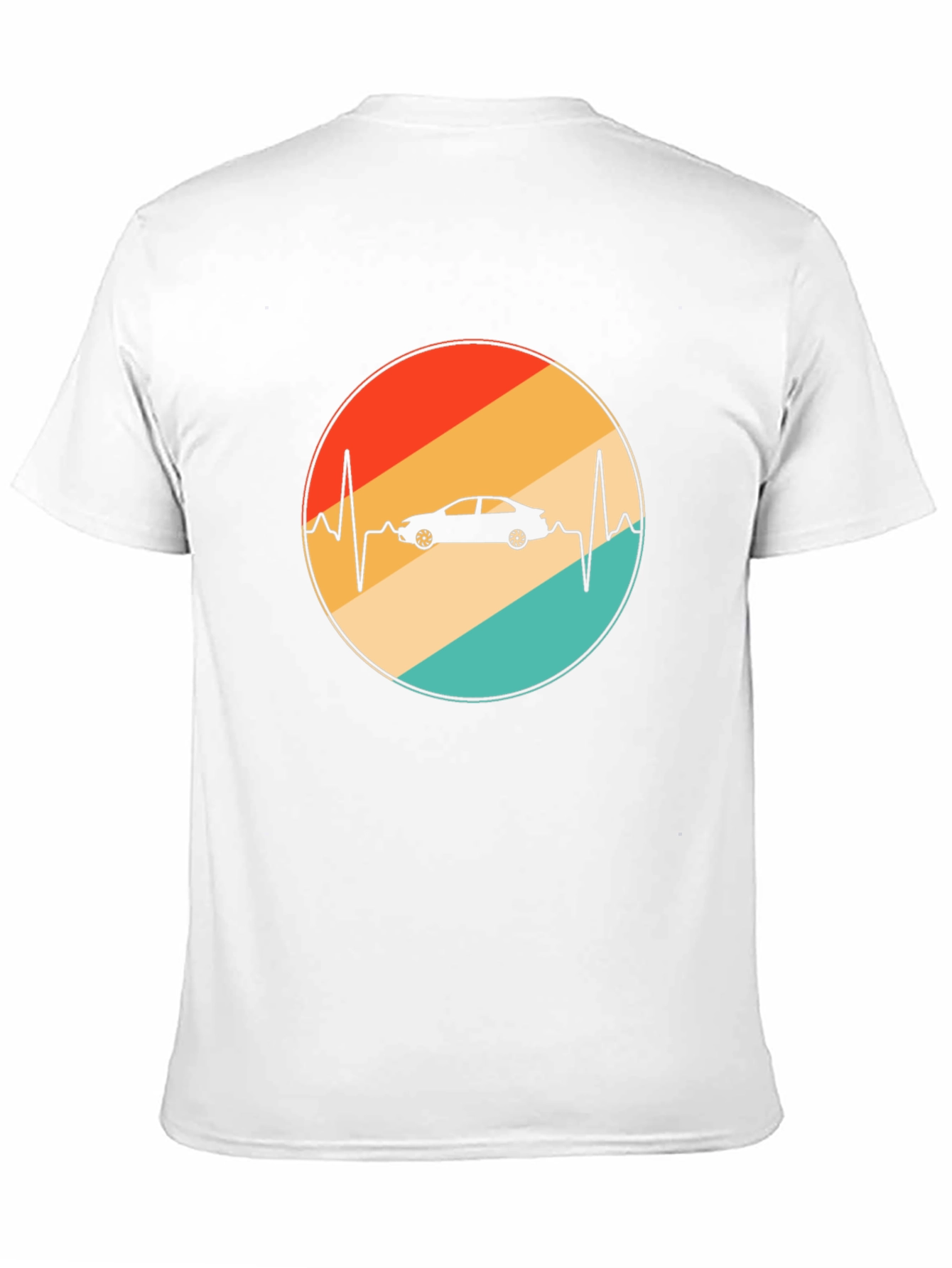 Car Heartbeat Retro T-Shirt - Black