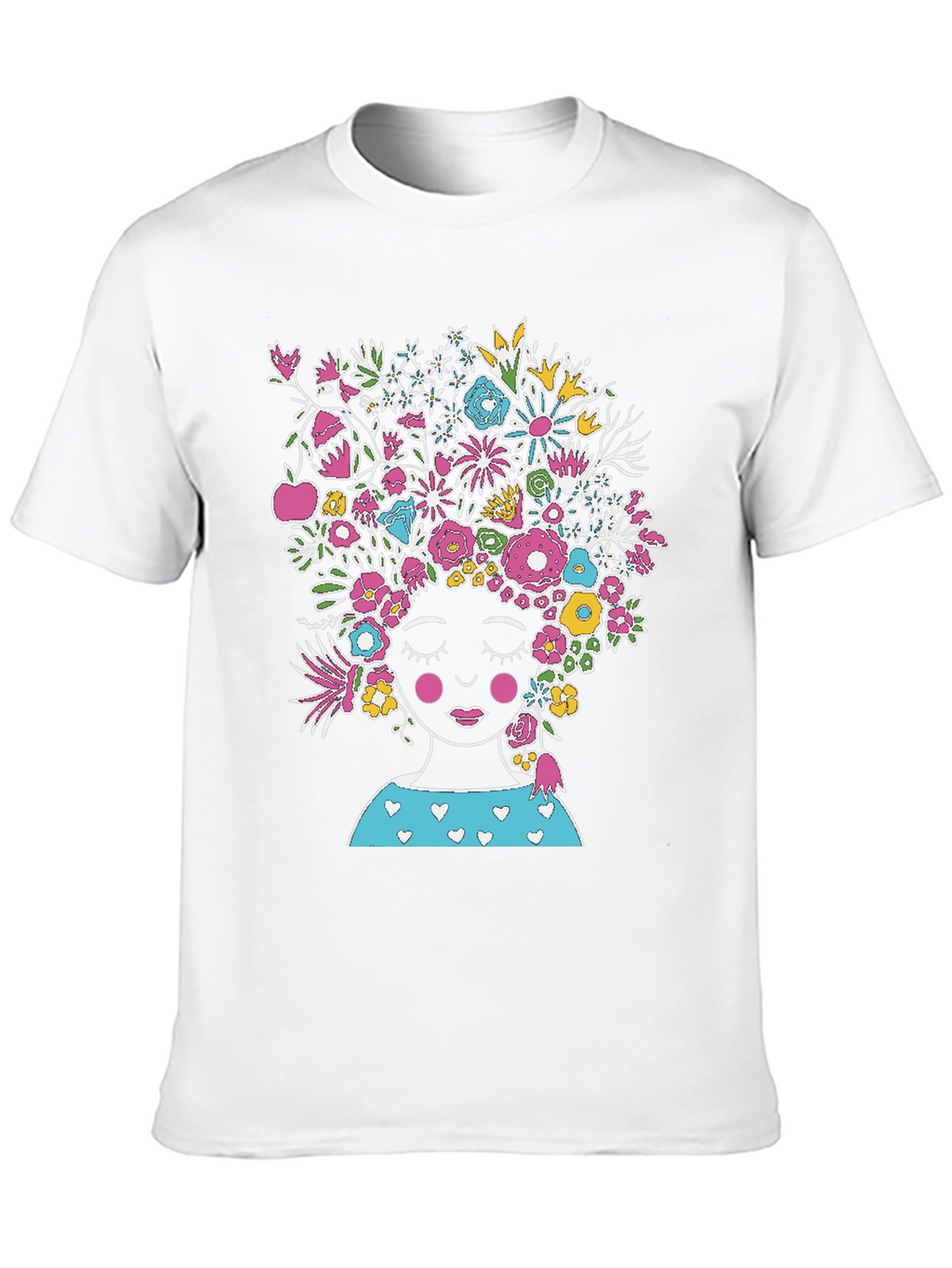 Floral Head T-Shirt - Black Graphic Tee