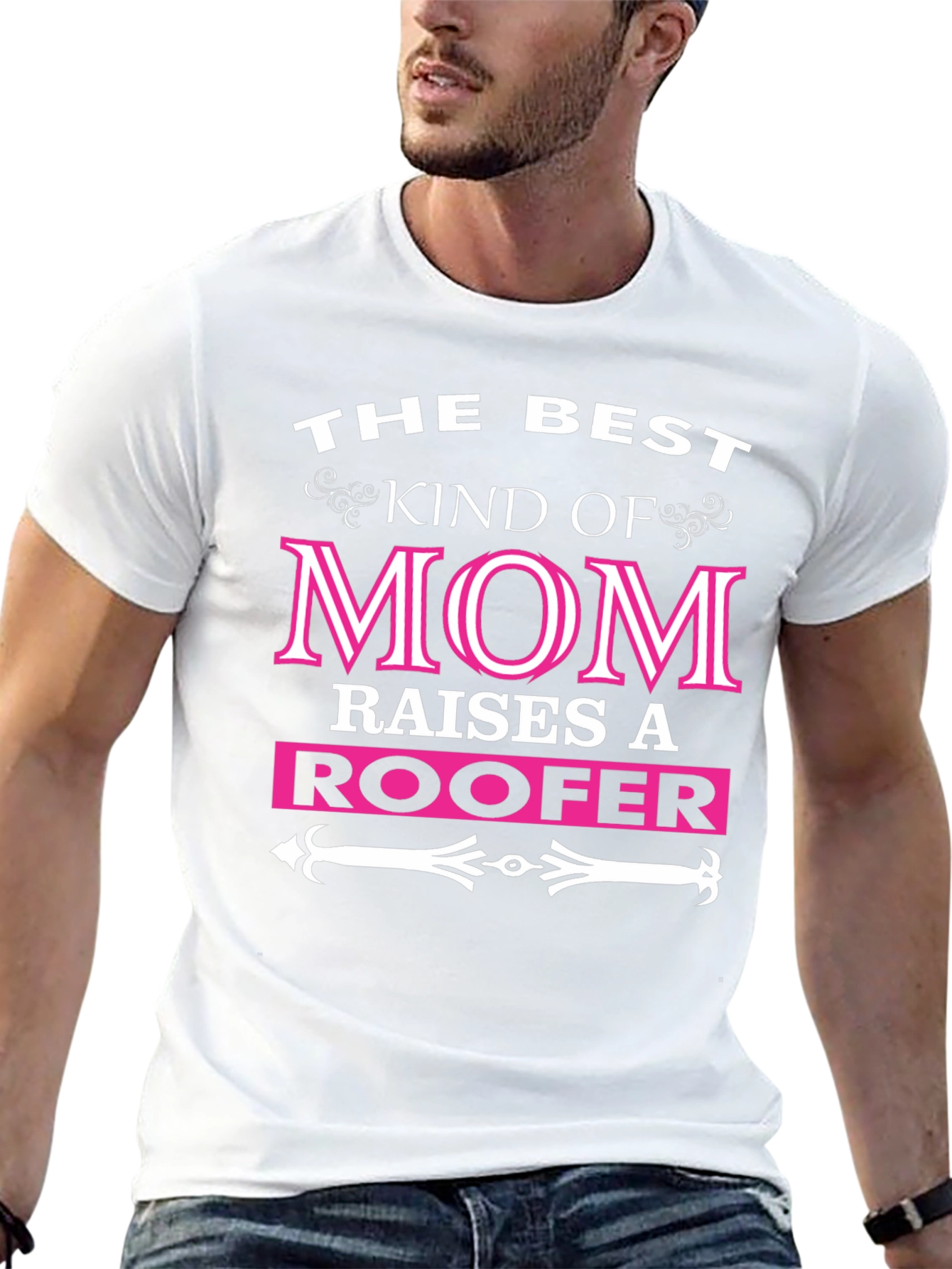 Best Kind of Mom Raises a Roofer Black Graphic Tee