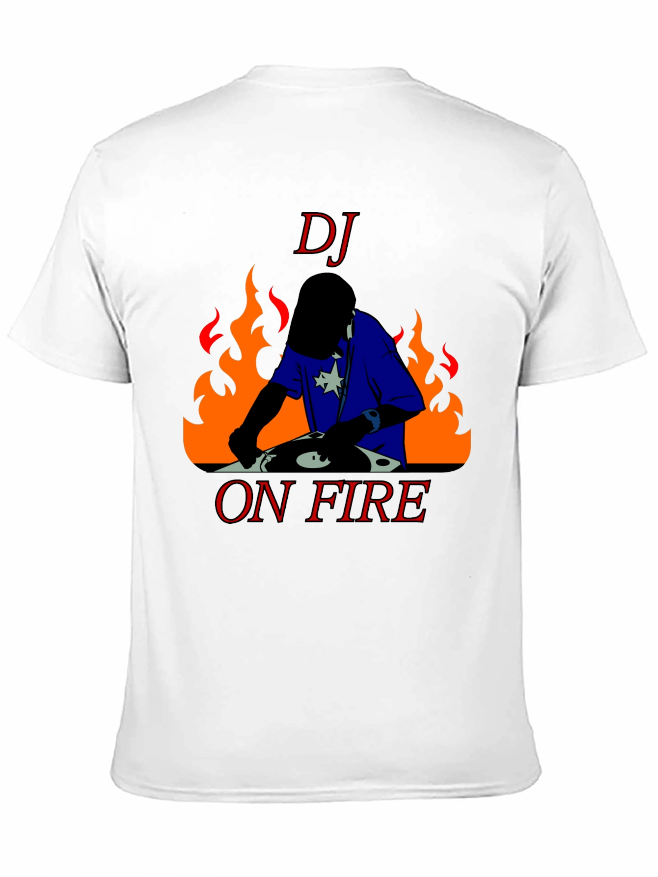 DJ On Fire Graphic Tee - Black Cotton T-Shirt