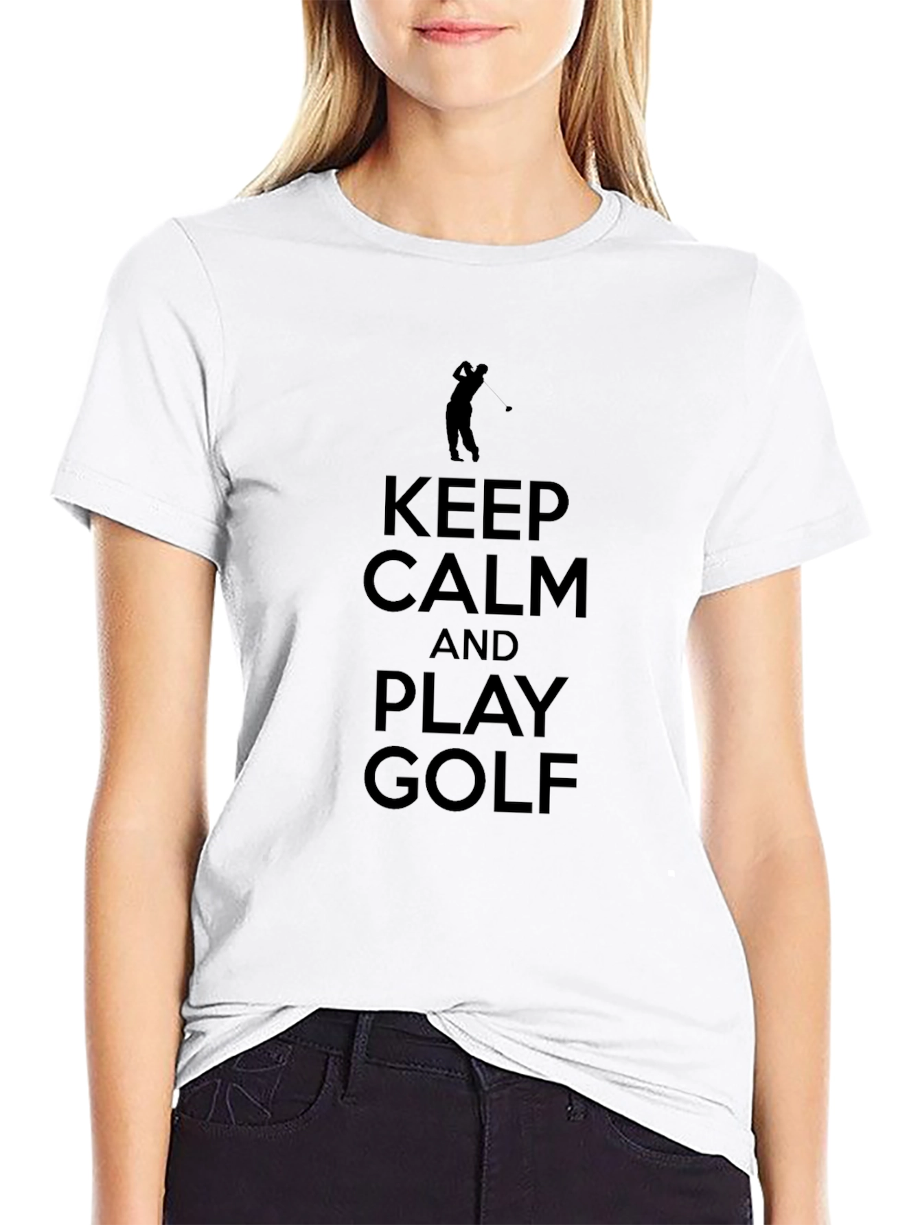 Keep Calm and Play Golf Mens Black T-Shirt
