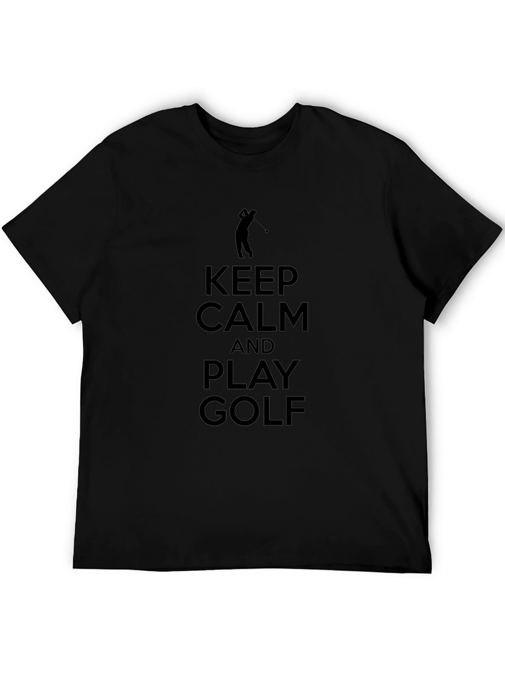 Keep Calm and Play Golf Mens Black T-Shirt