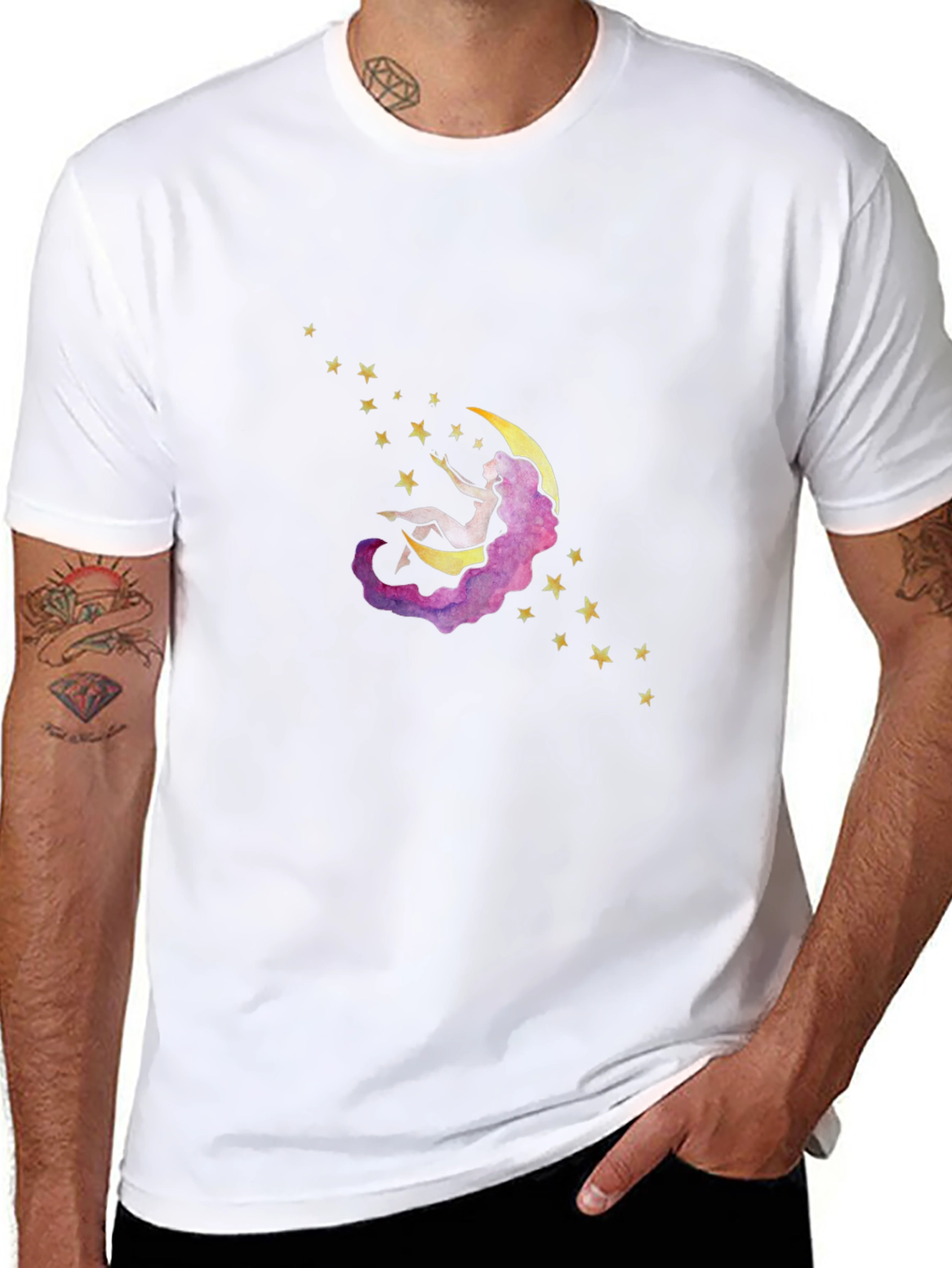 Moon Dreamer T-Shirt - Black Cotton