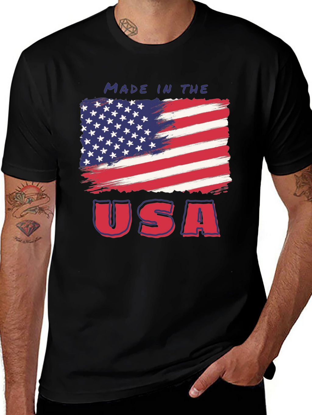 Made in USA American Flag Graphic Tee