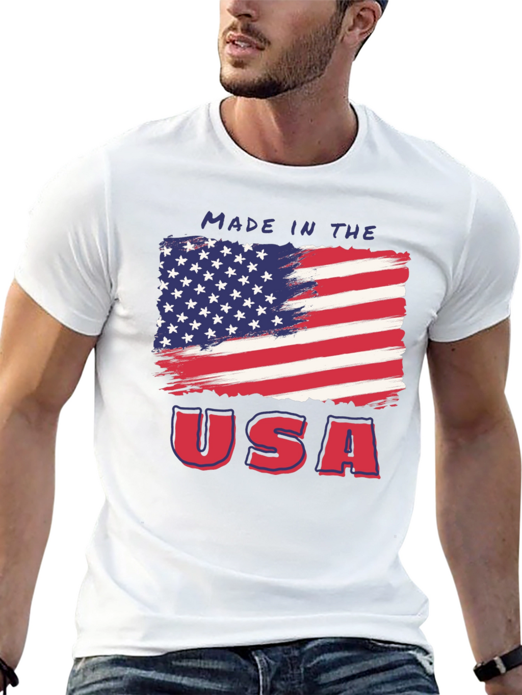 Made in USA American Flag Graphic Tee