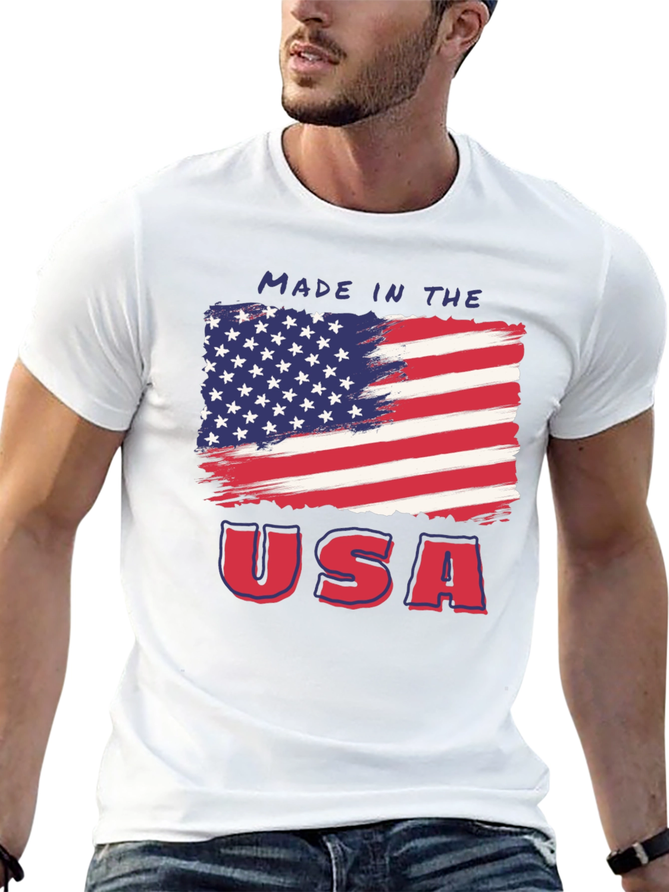 Made in USA American Flag Graphic Tee