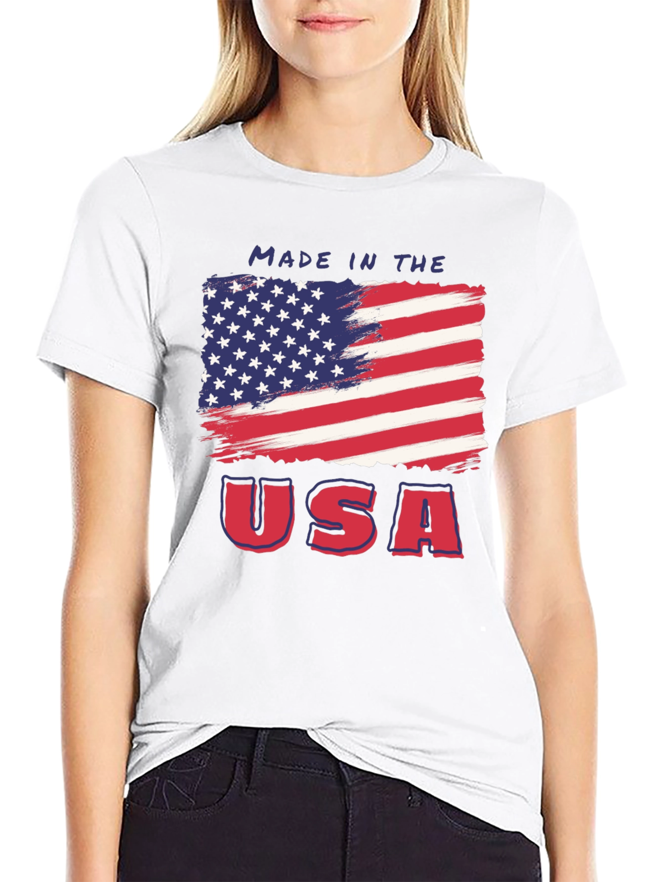 Made in USA American Flag Graphic Tee