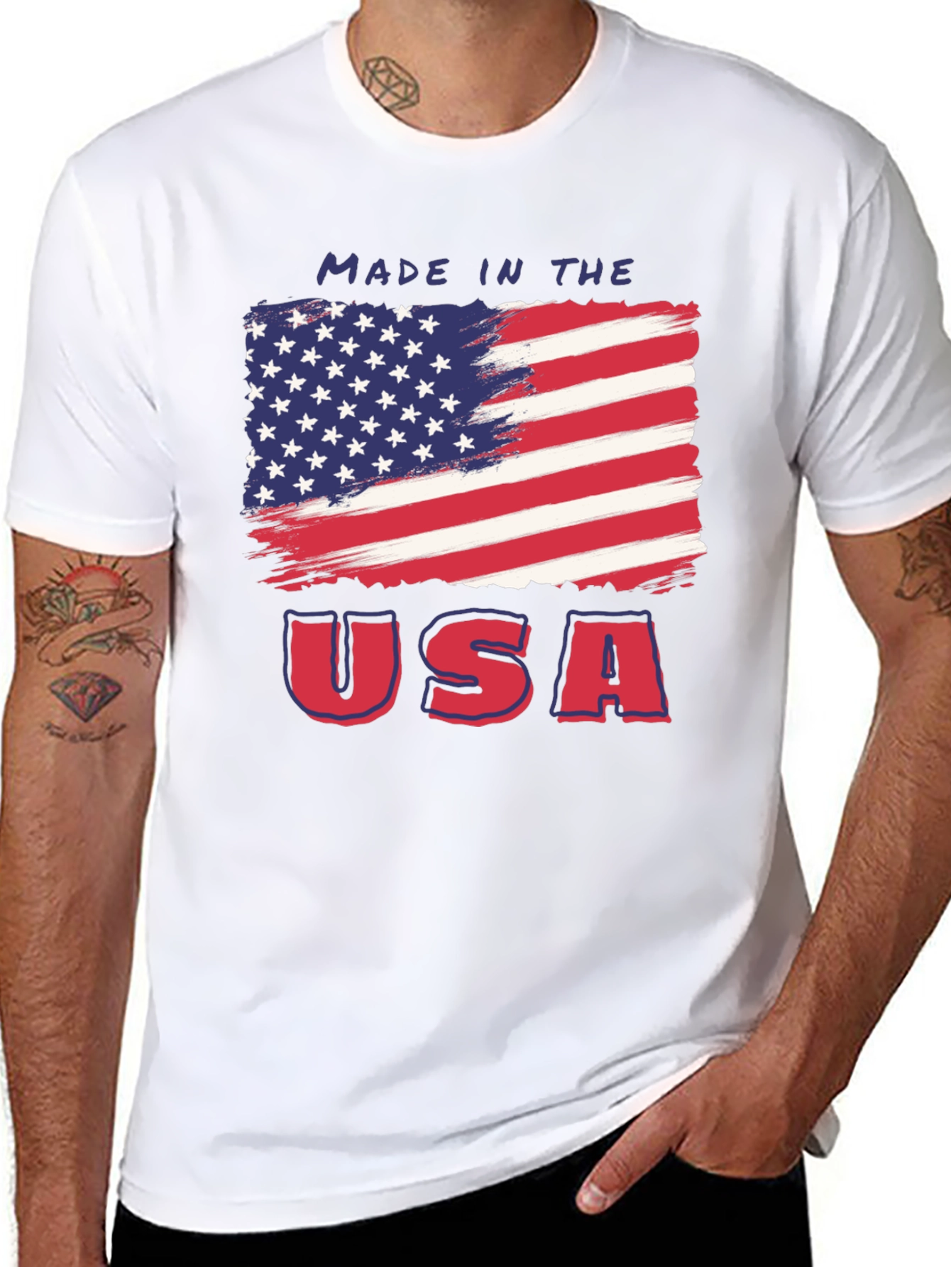 Made in USA American Flag Graphic Tee