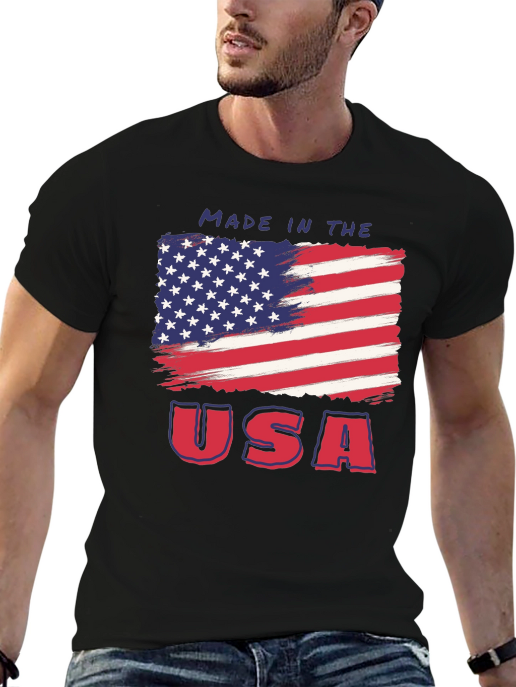 Made in USA American Flag Graphic Tee