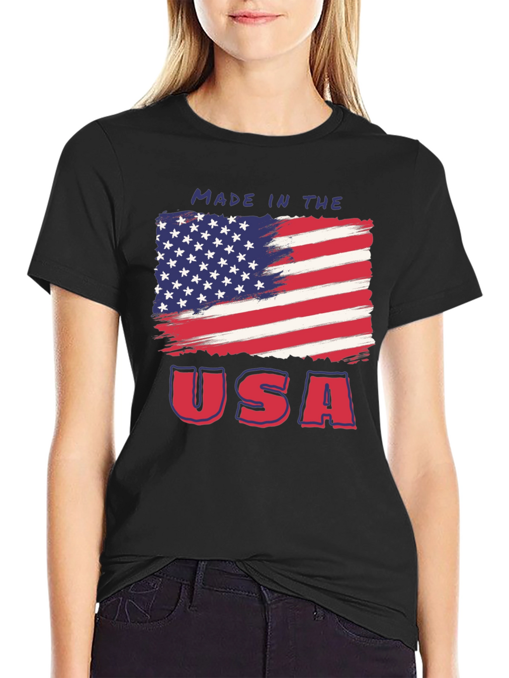 Made in USA American Flag Graphic Tee