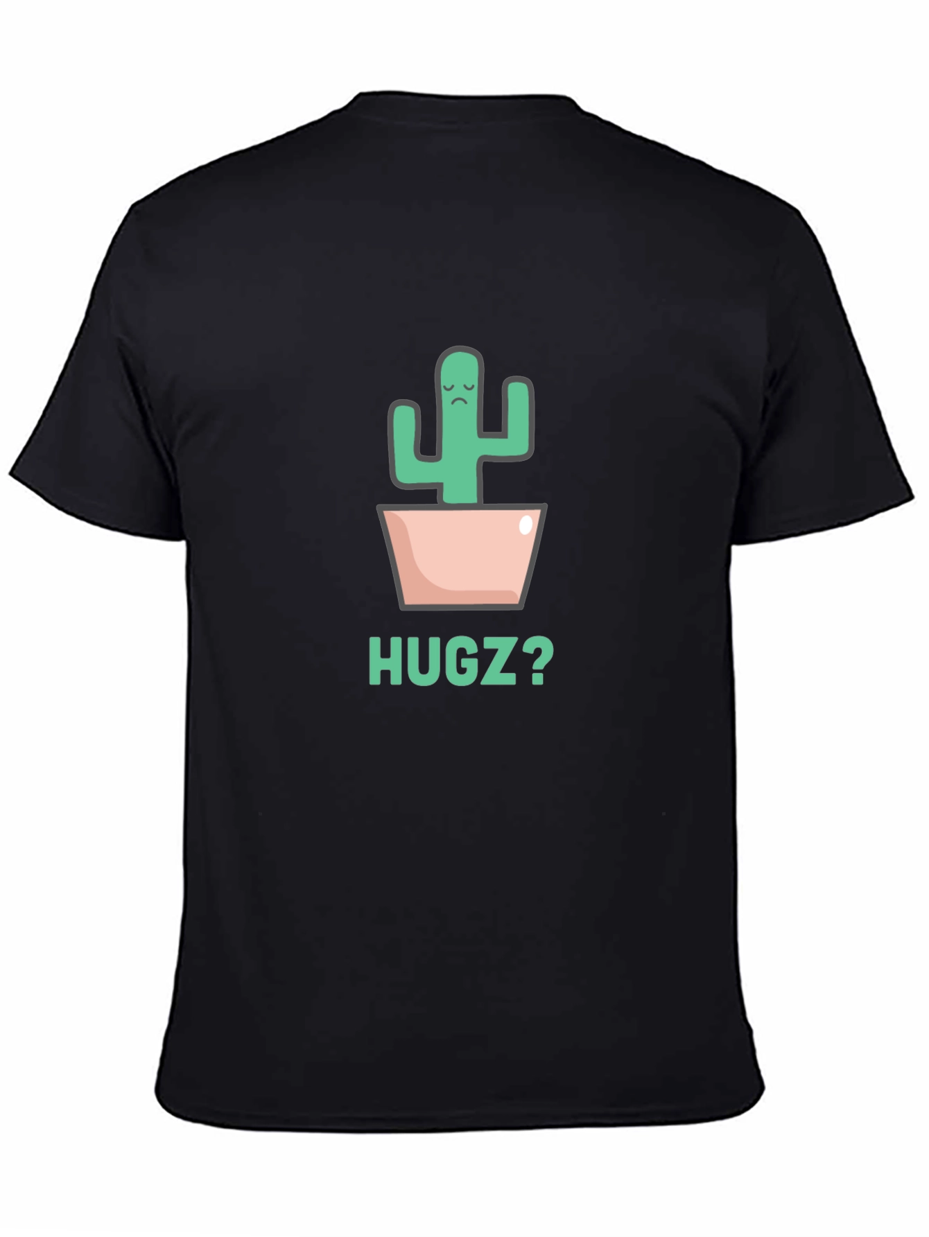 Sad Cactus Hugz? Black Graphic Tee