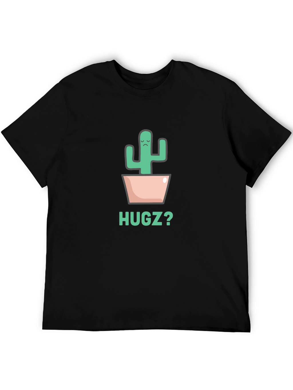 Sad Cactus Hugz? Black Graphic Tee