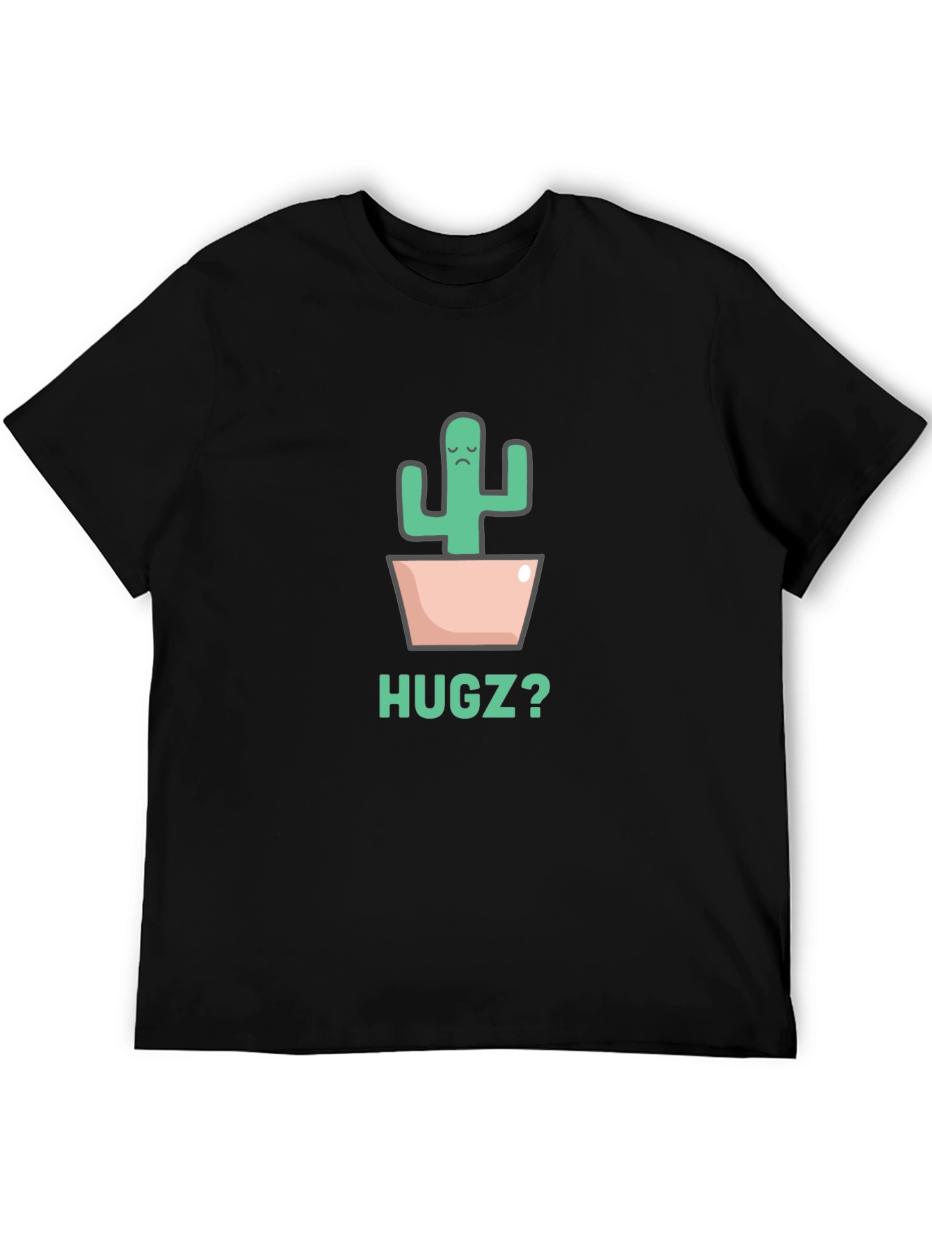 Sad Cactus Hugz? Black Graphic Tee