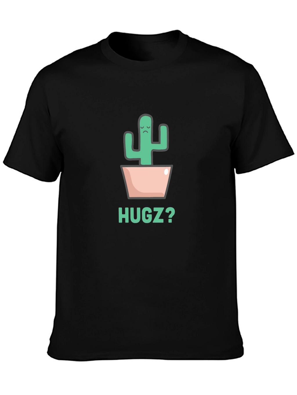 Sad Cactus Hugz? Black Graphic Tee