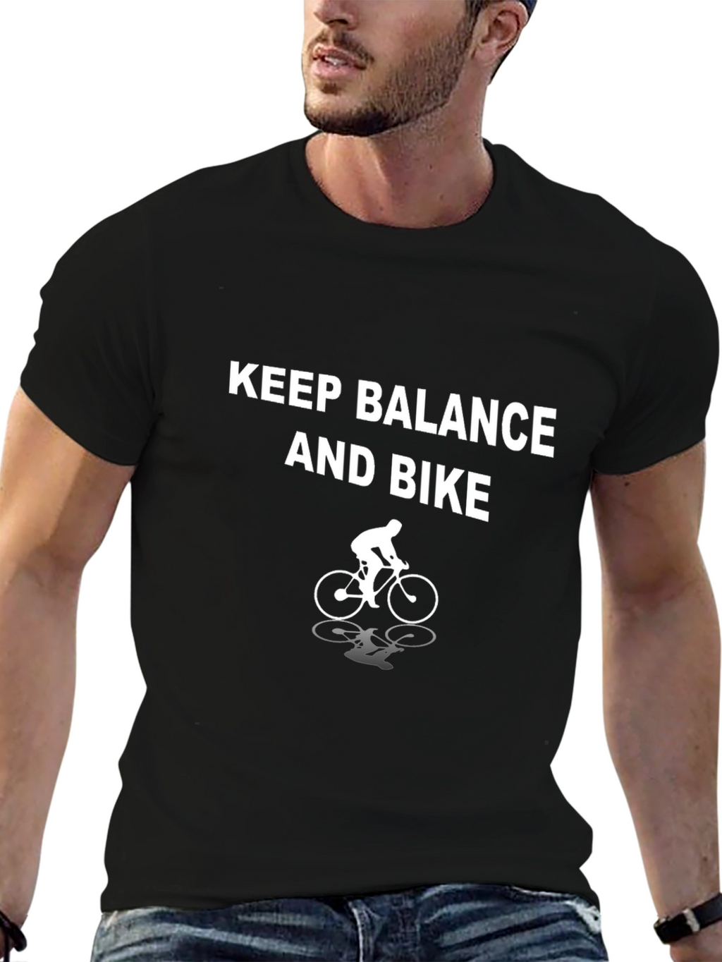 Keep Balance and Bike Black T-Shirt