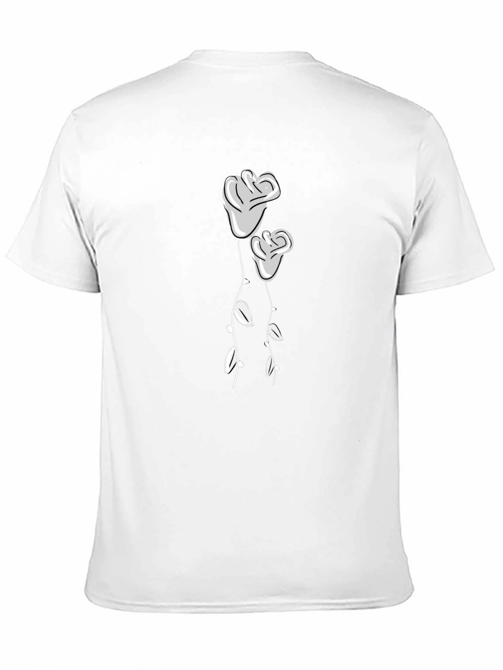 Black T-Shirt with Two Roses Graphic