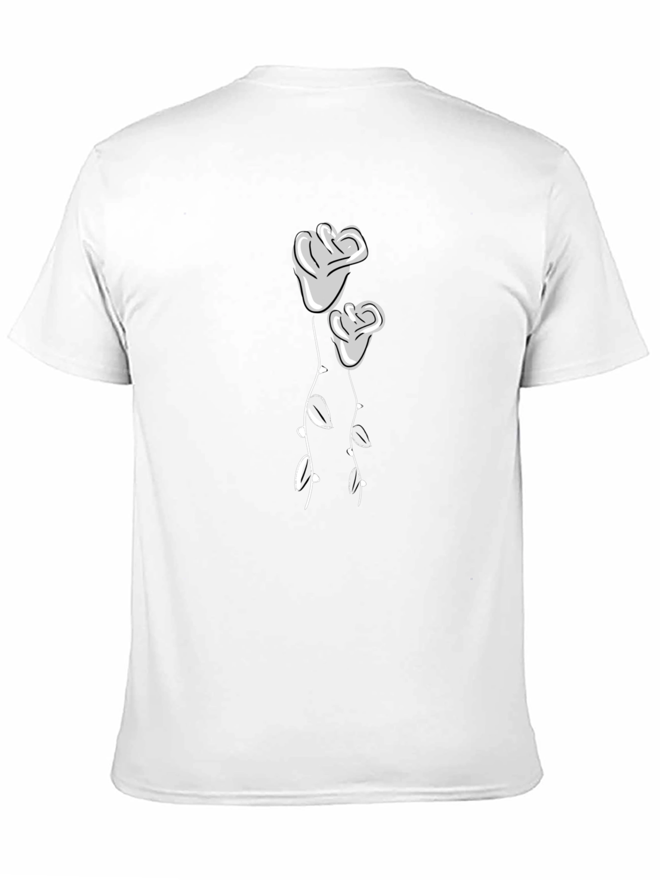 Black T-Shirt with Two Roses Graphic