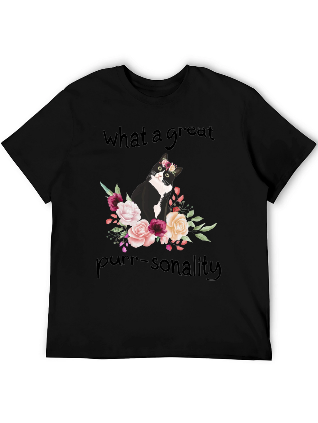 Purr-sonality Cat Floral T-Shirt