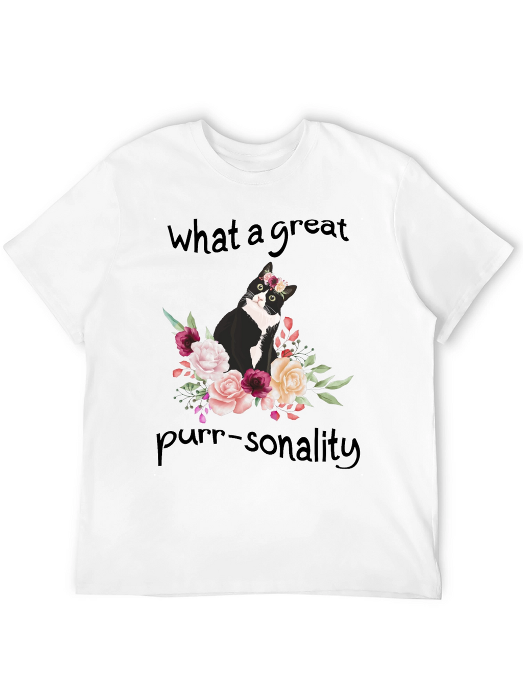 Purr-sonality Cat Floral T-Shirt