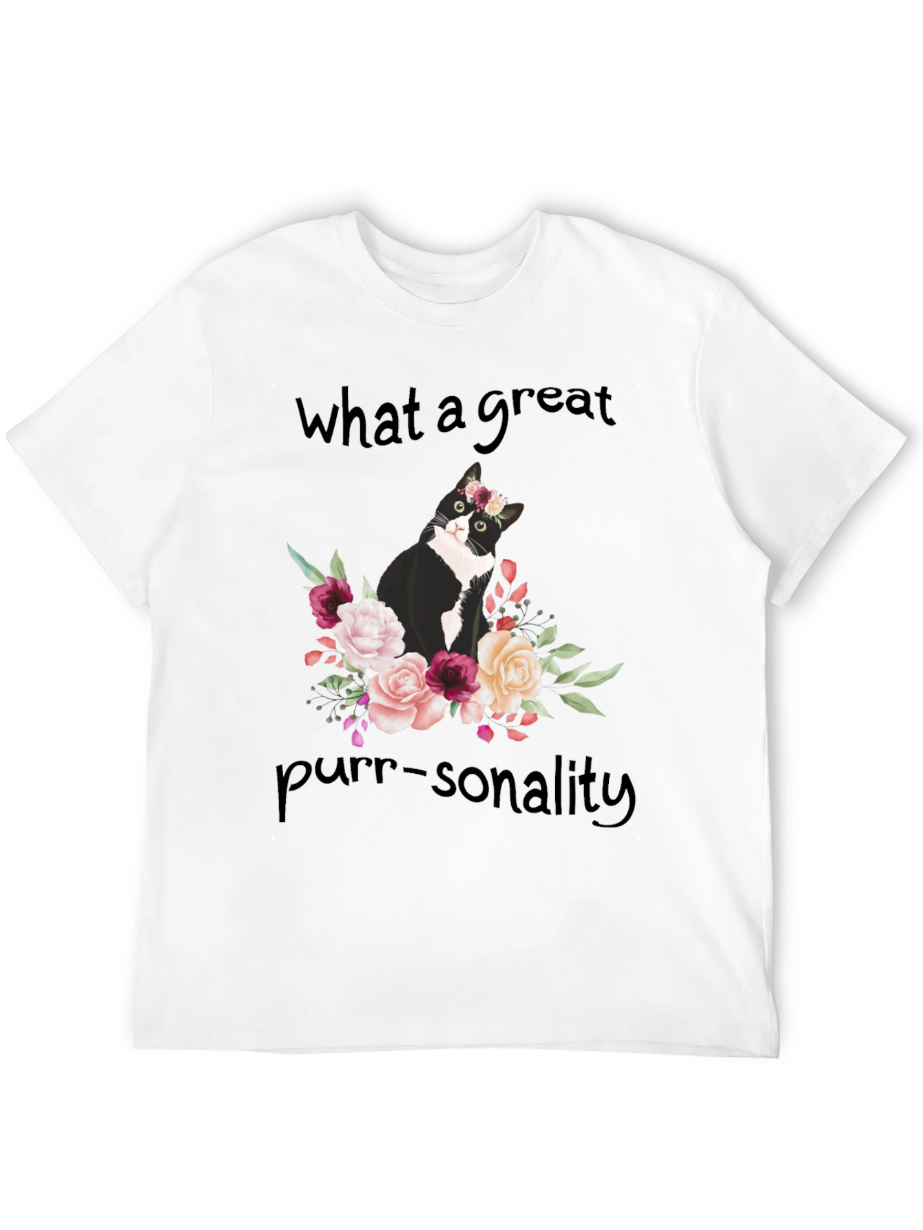 Purr-sonality Cat Floral T-Shirt