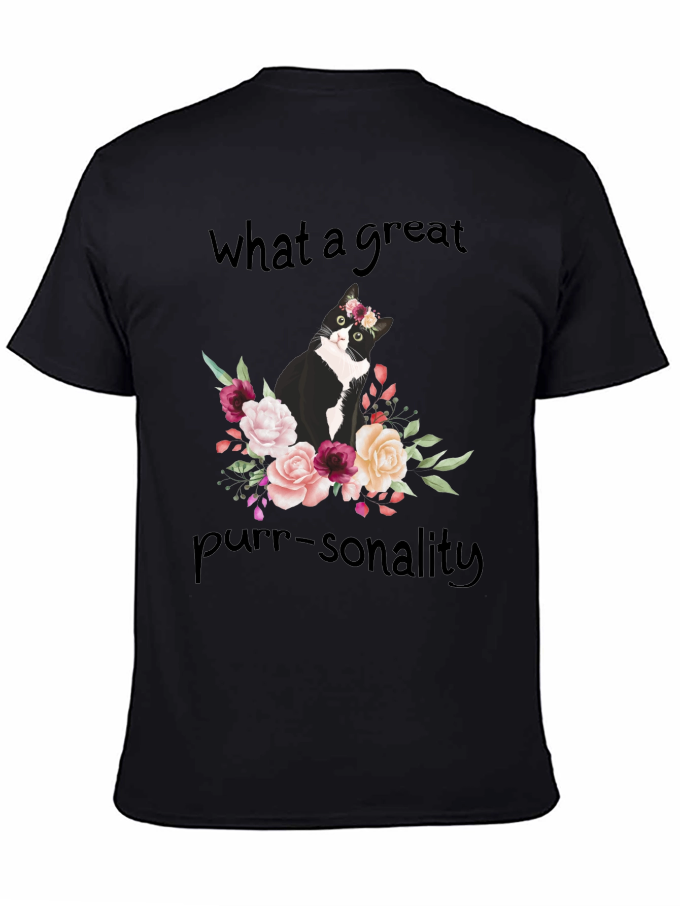 Purr-sonality Cat Floral T-Shirt