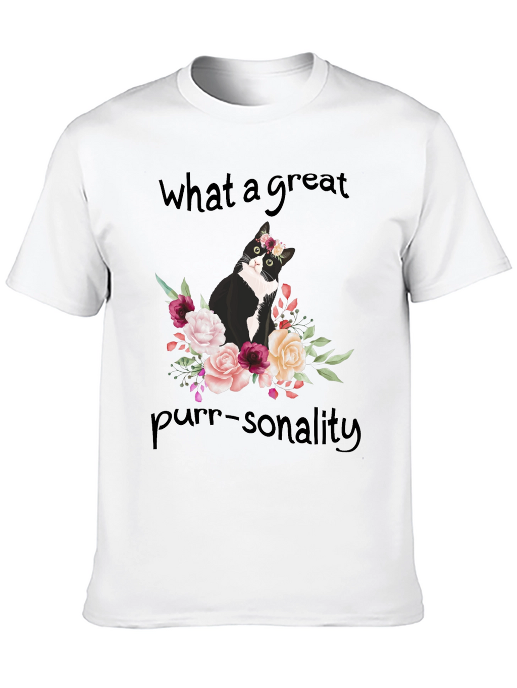 Purr-sonality Cat Floral T-Shirt