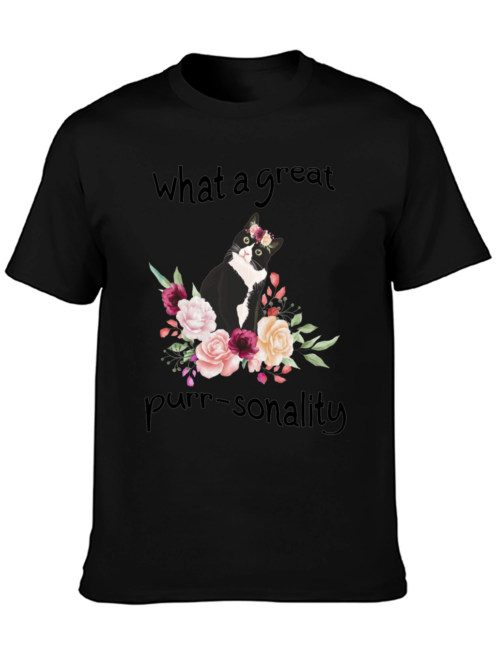 Purr-sonality Cat Floral T-Shirt
