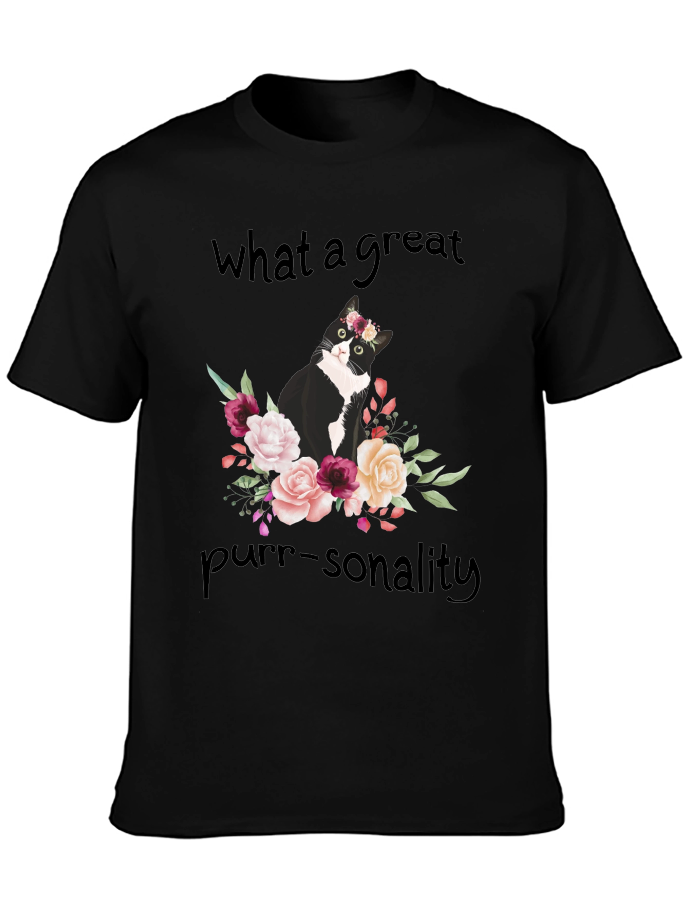 Purr-sonality Cat Floral T-Shirt