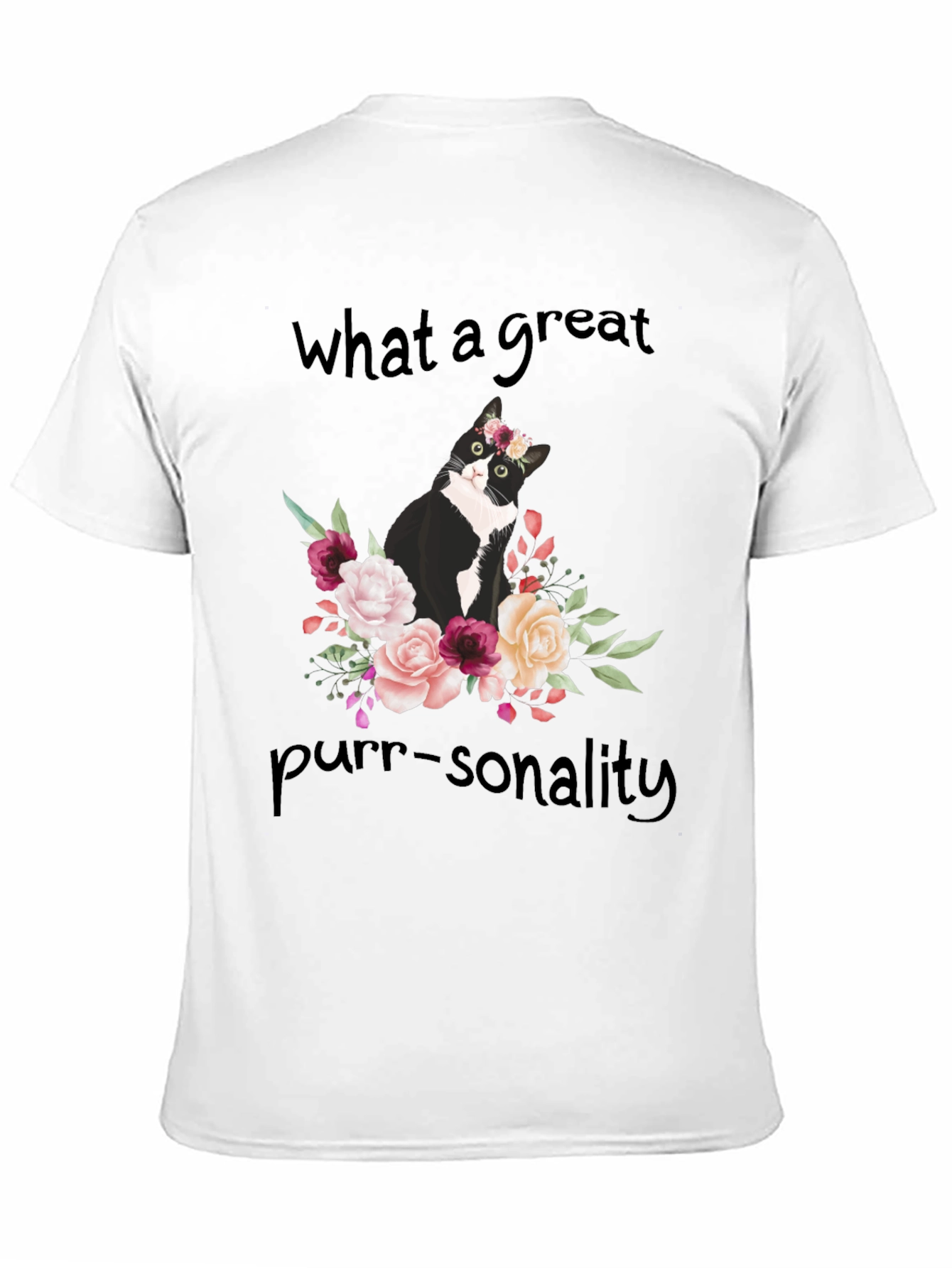 Purr-sonality Cat Floral T-Shirt