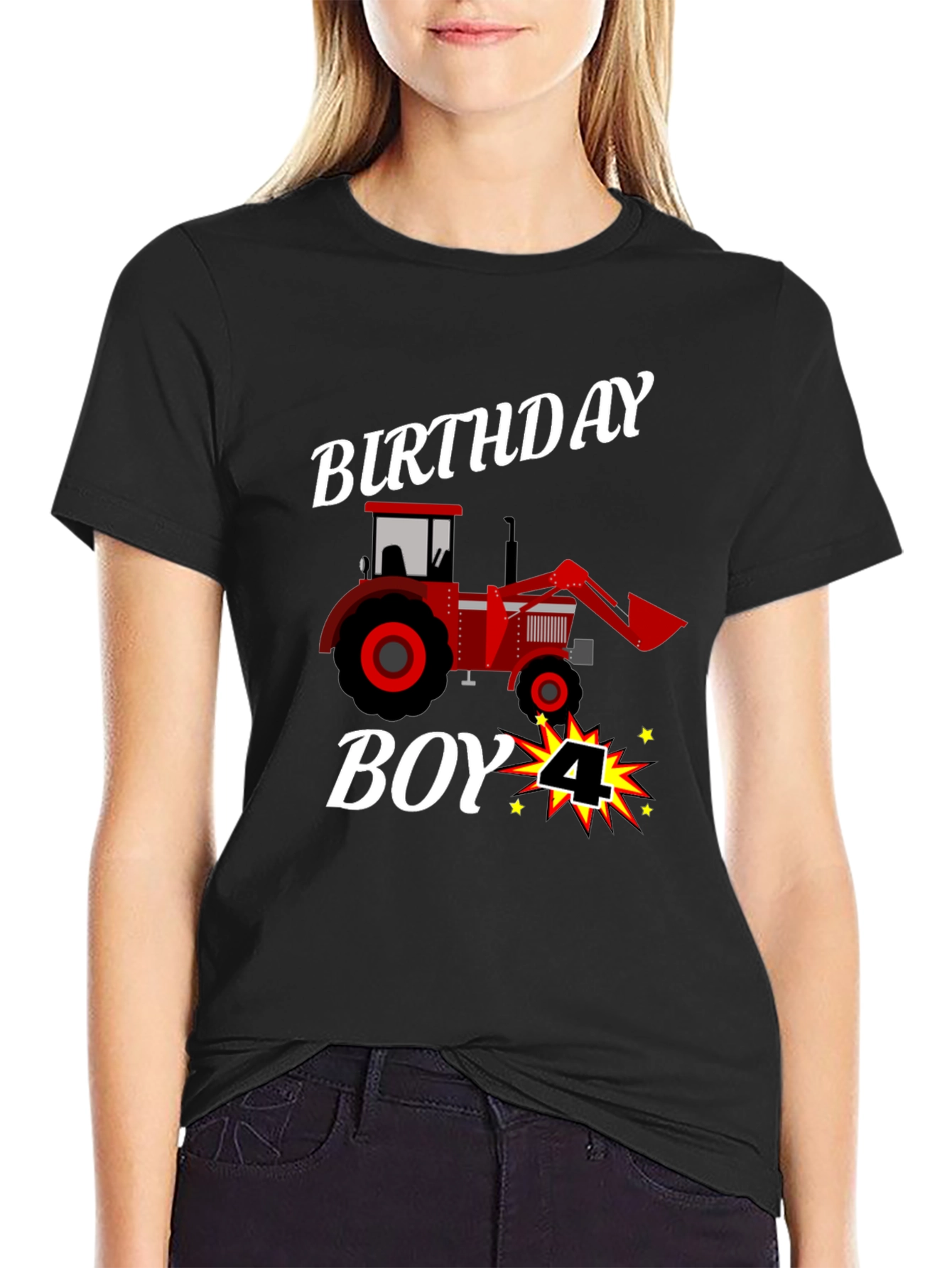 Birthday Boy 4 Tractor T-Shirt