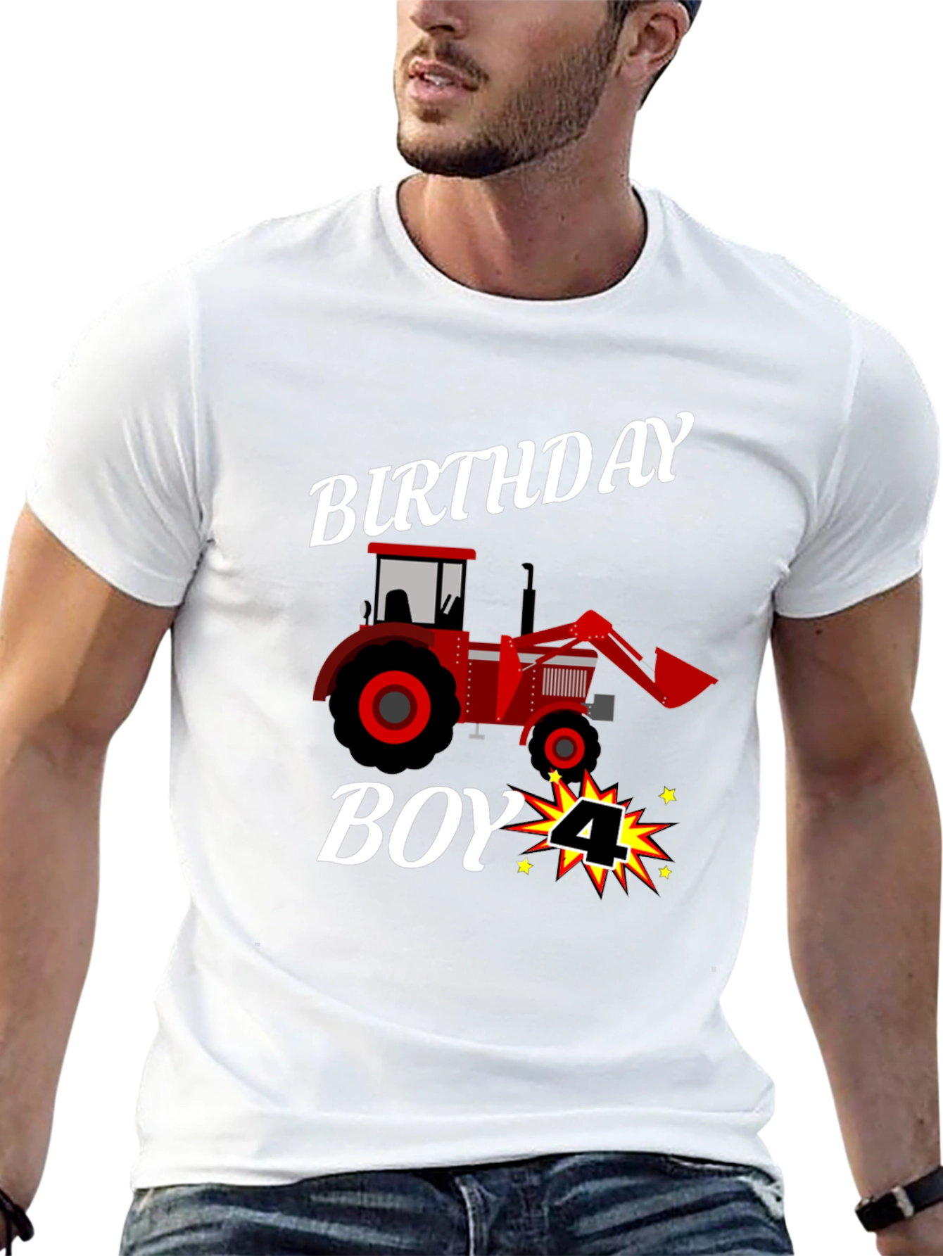 Birthday Boy 4 Tractor T-Shirt