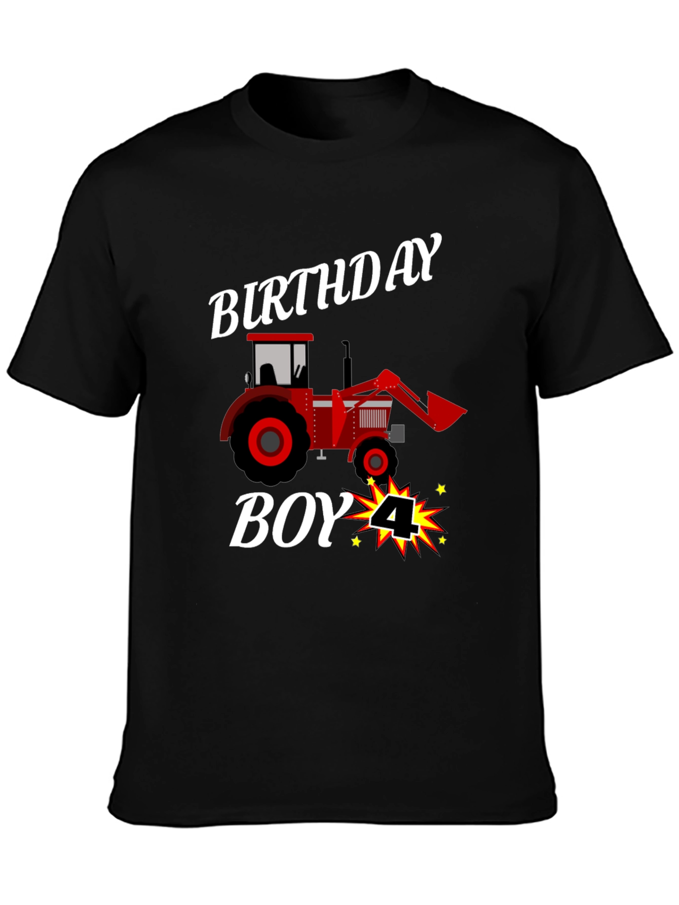 Birthday Boy 4 Tractor T-Shirt