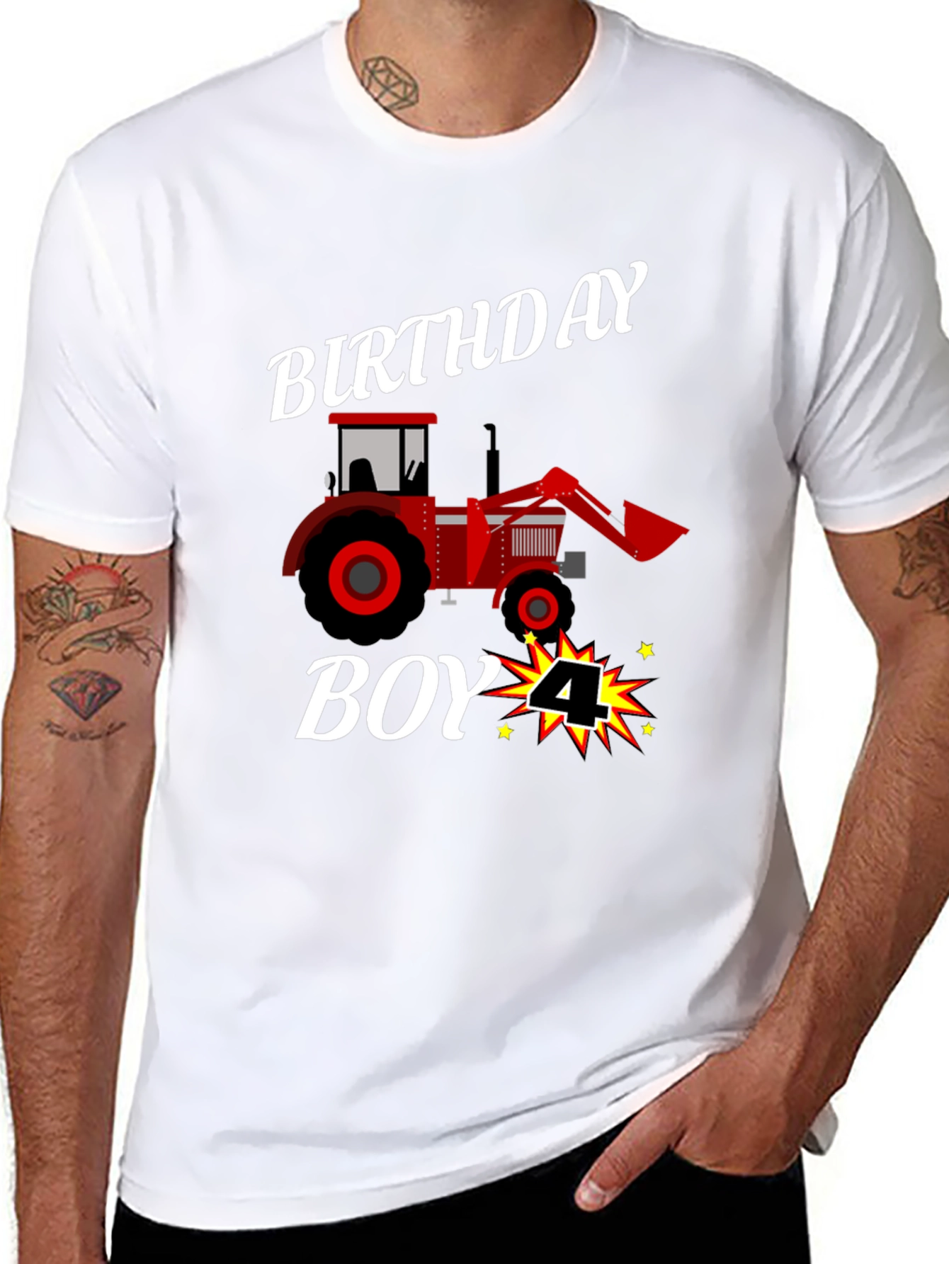 Birthday Boy 4 Tractor T-Shirt