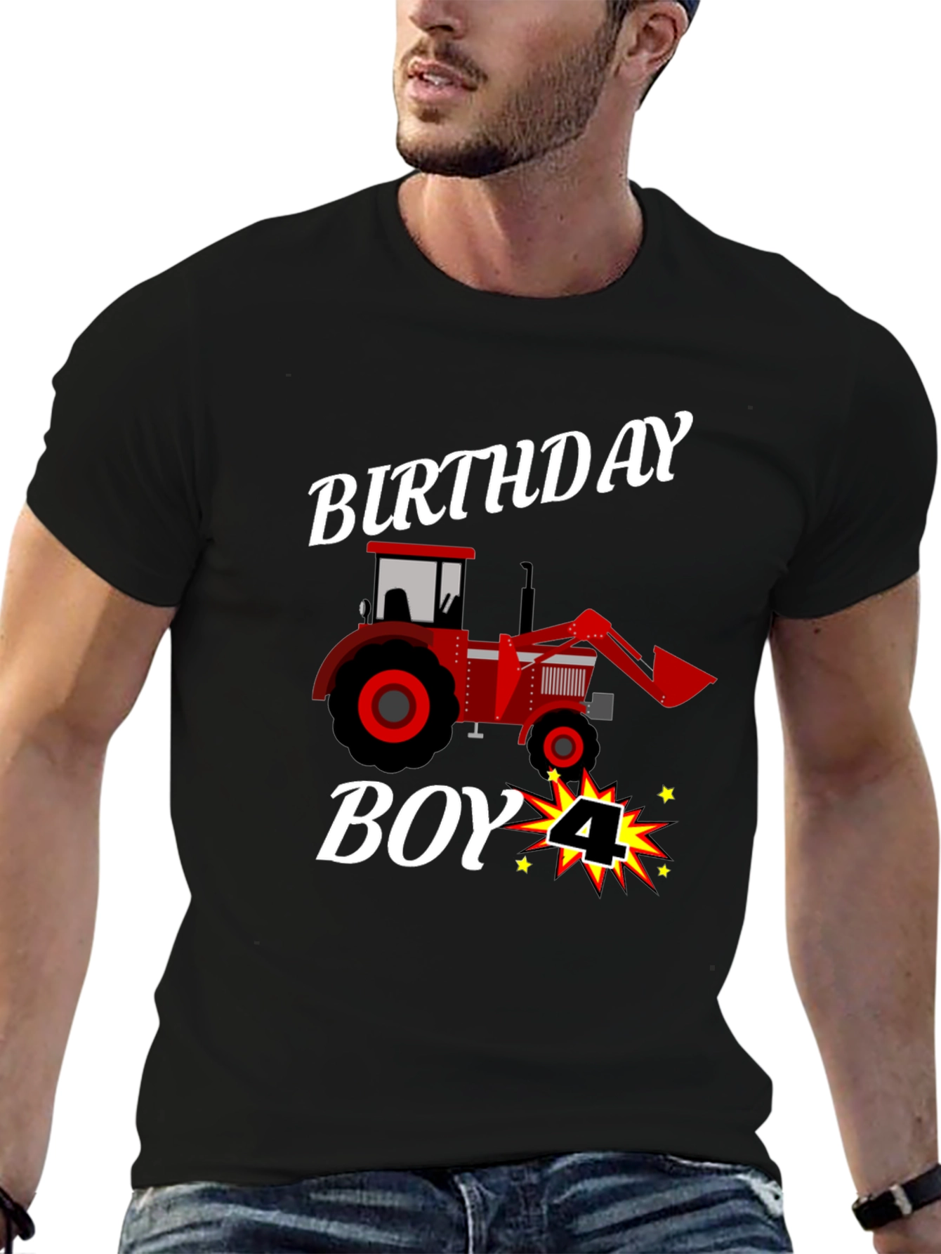 Birthday Boy 4 Tractor T-Shirt